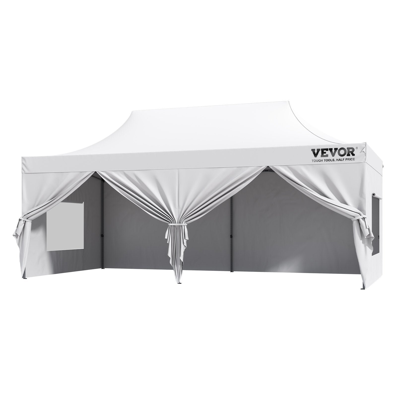 VEVOR Pop Up Canopy Tent Outdoor Gazebo Tent 10x20FT with Sidewalls & Bag White