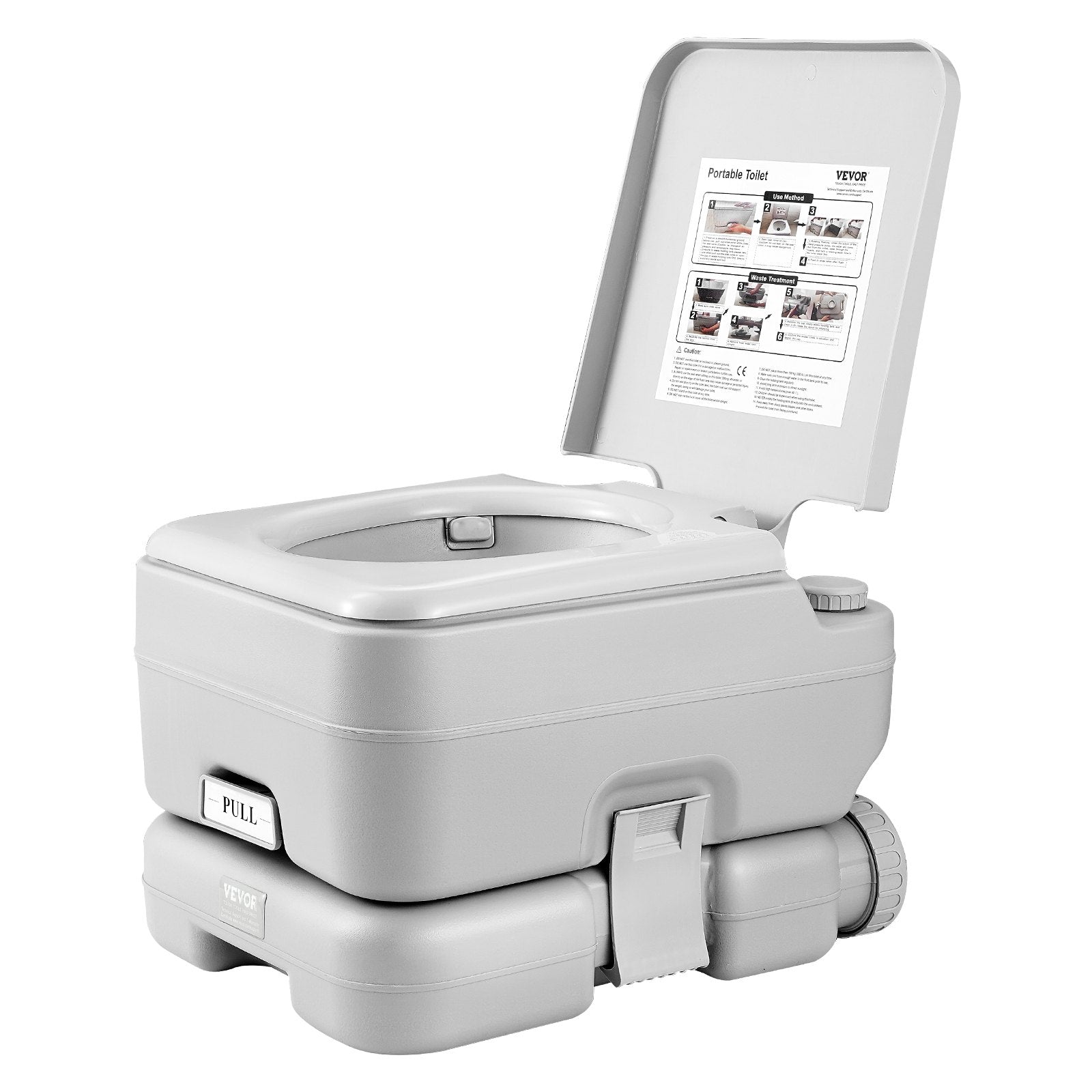 VEVOR Portable Toilet for Camping with Carry Bag, RV Toilet with 3.2 Gal Waste Tank, Push-Button Pressurized Flush Commode, Leak-proof and Odourless Travel Toilet for Adults Kids Camping Car