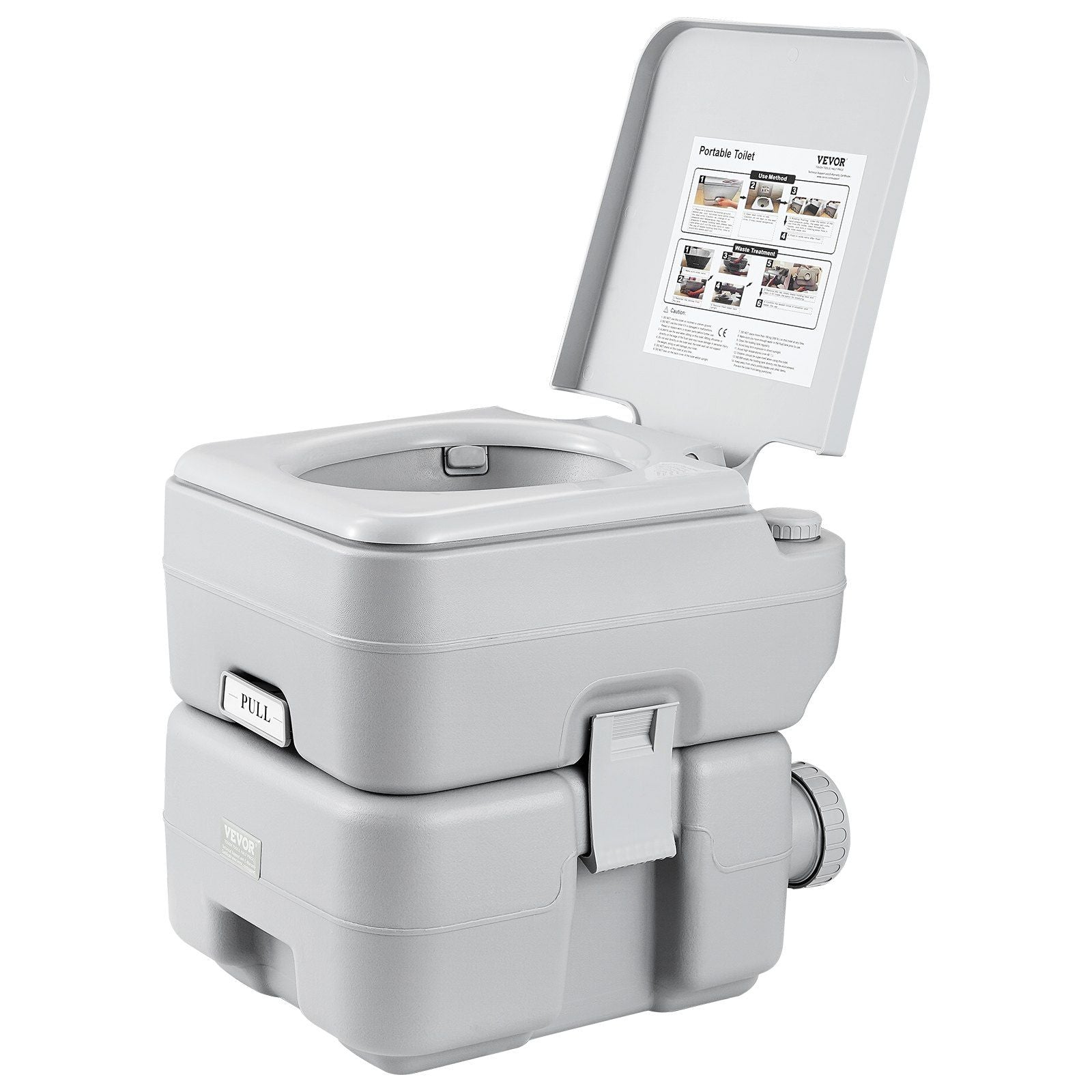 Portable Toilet for Camping, Porta Potty with Carry Bag, 5.3 Gal Waste Tank & 3.2 Gal Flush Tank, Push-Button Pressurized Flush Commode, Leak-proof and Odourless Travel Toilet for Camping Car
