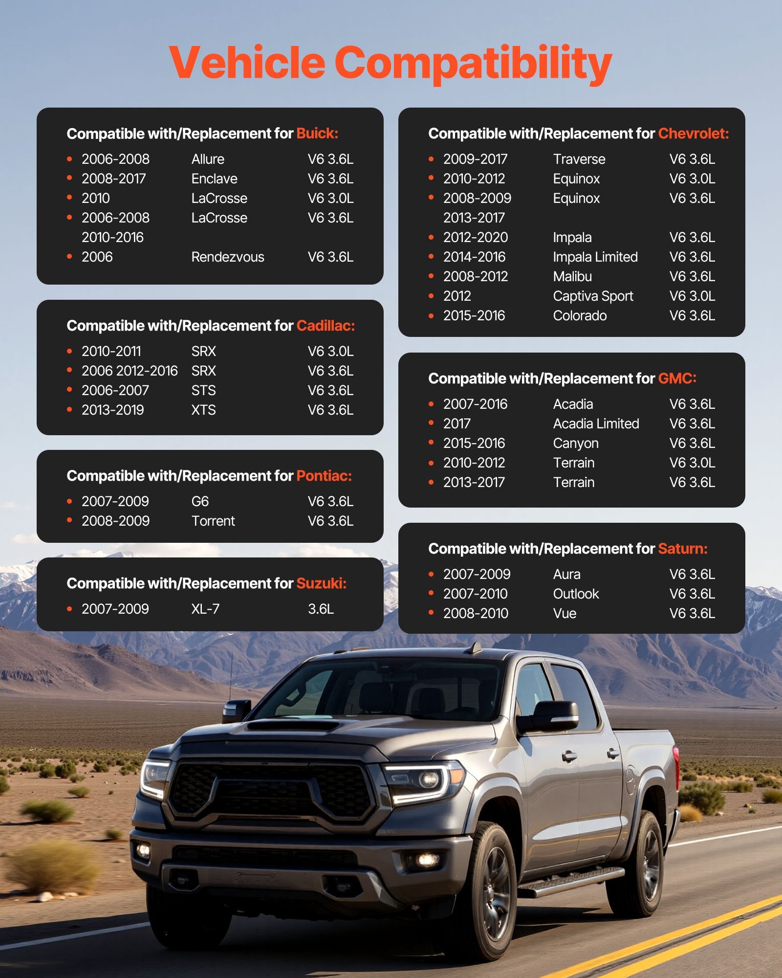 VEVOR Starter 17986, Starter Motor Replacement Compatible with Buick 3.6L V6 06-08, Cadillac SRX 3.0L V6 10-11, Chevrolet 3.6L V6 09-17, GMC Pontiac Saturn Suzuki, OEM 12588493 M000T35871 31100-78J00