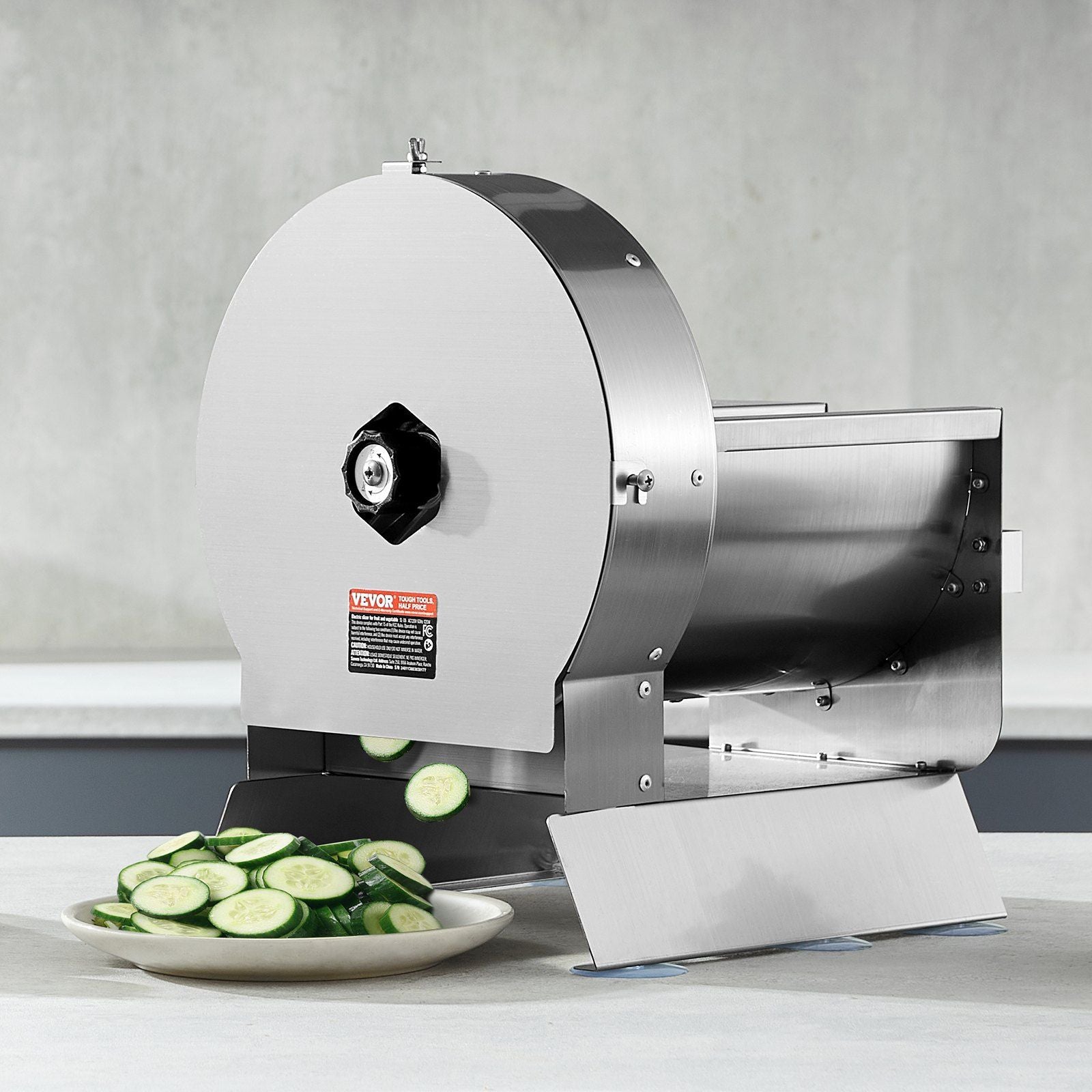 Electric Vegetable Slicer, 0-0.5"/0-12mm Thickness Adjustable Commercial Slicer Machine, Convertible to Manual, Stainless Steel Food Cutter Slicing Machine, for Potato, Lemon, Tomato, Apple