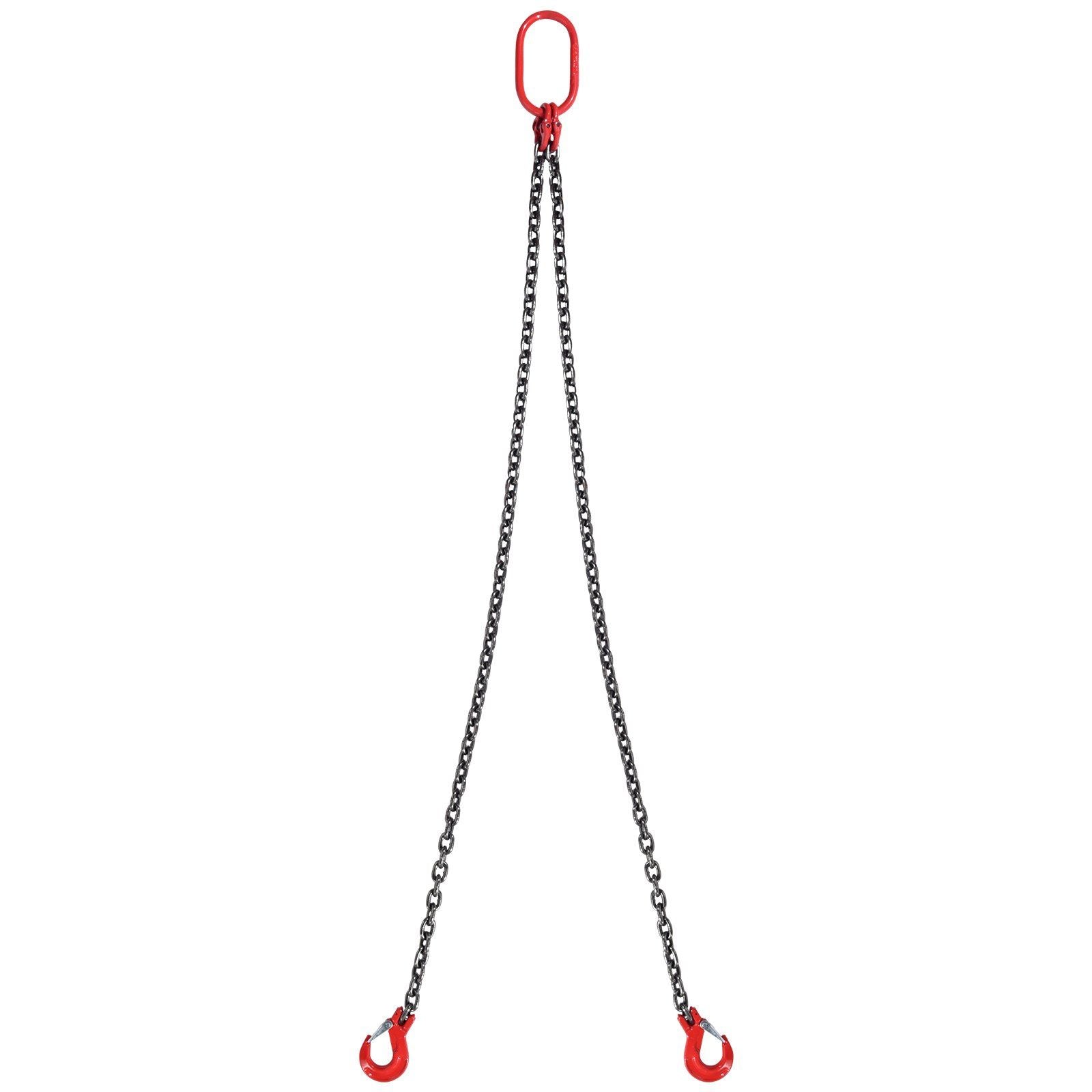 Chain Sling, 8 mm x 150 cm Lifting Chains with Hooks, G80 Engine Chain Hoist Lifts, 3 Ton Capacity Lifting Sling Chains for Engine Hoist, Engine Lift Chain with 2 Leg Grab Hooks, Heavy Duty