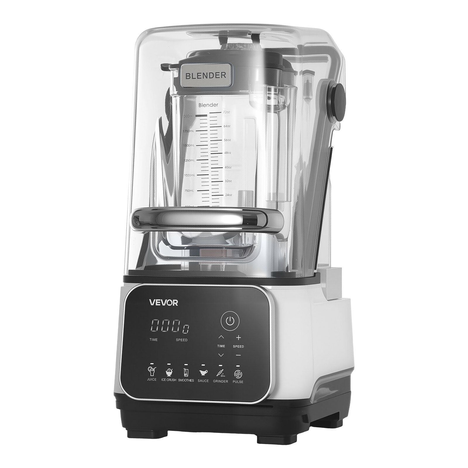 Blender, 2L Professional Countertop Blenders with Shield, 2200W 26000RPM Kitchen Food Processor Combo, Self-Cleaning, Speed Adjustable, 6 Preset Menu for Smoothies, Ice Crushing, Puree, White