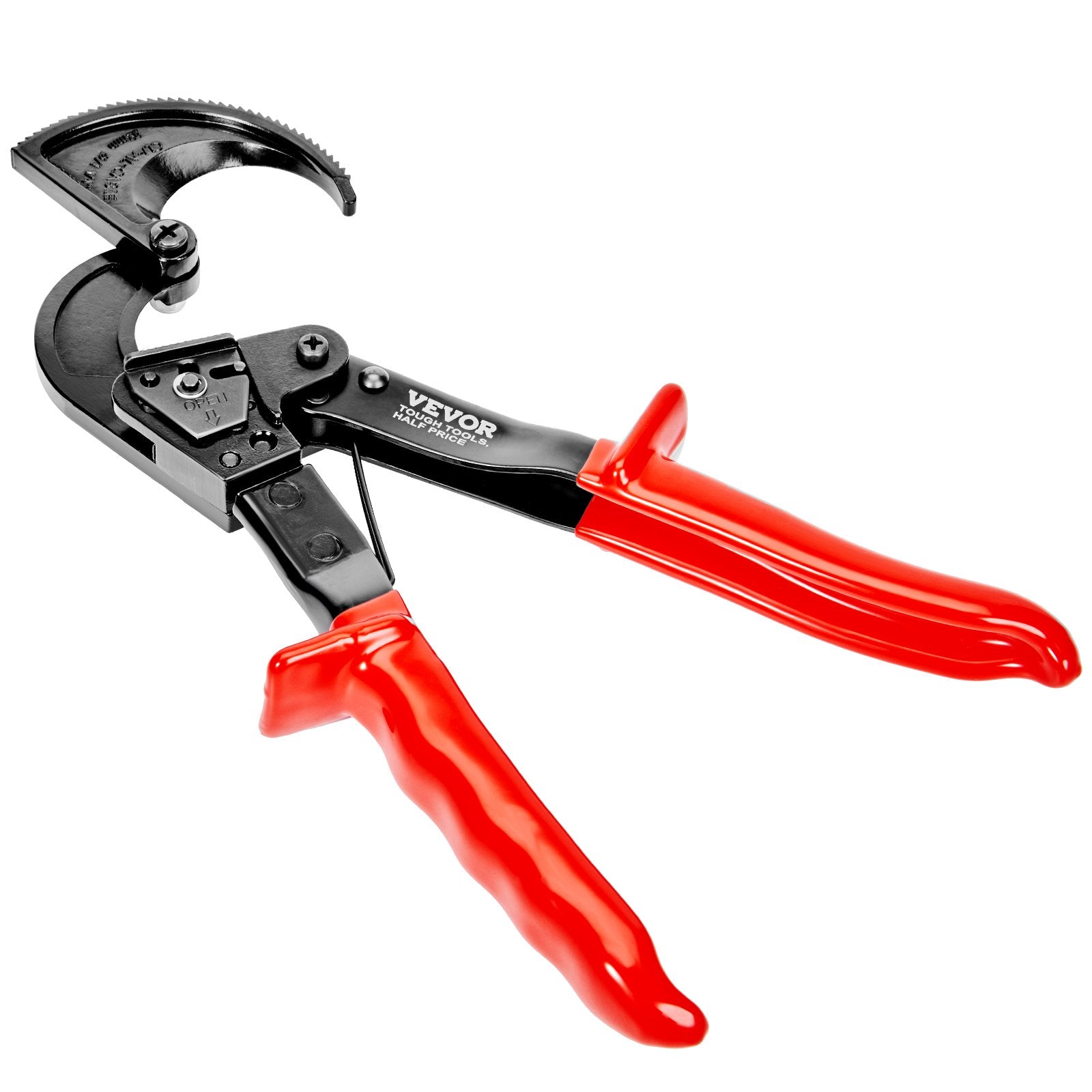 VEVOR Ratcheting Cable Cutter, 250mm Ratchet Wire and Cable Cutter, Cut up to 240 mm², with Comfortable Grip Handles, Easy to Use Quick-Release Lever, Silicon-Manganese Spring Steel Blade
