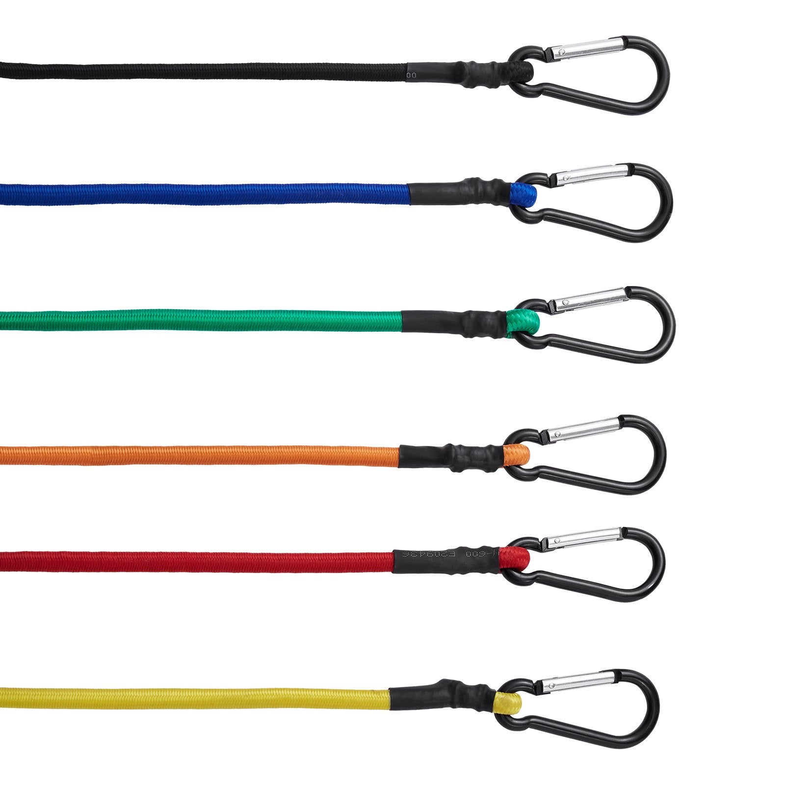 VEVOR 30 Pcs Bungee Cords Set 8mm Heavy Duty Bungee Straps with Steel Carabiners