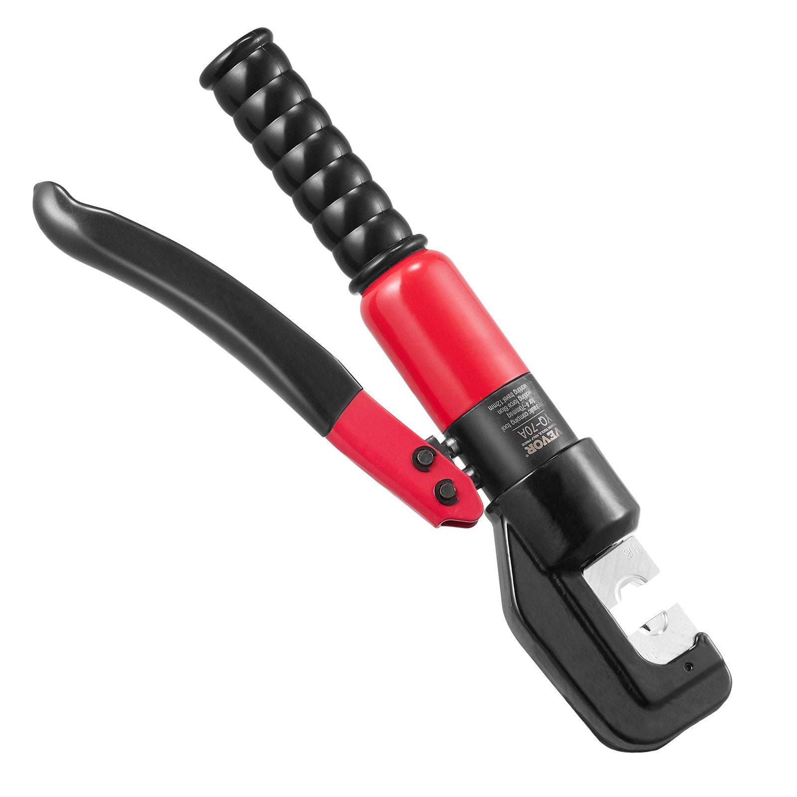 VEVOR Hydraulic Crimping Tool with 9 Sets of Dies AWG12-2/0 Copper And Aluminum Terminal Battery Lug Crimper, with a Cutting Pliers, Gloves, 5pcs Copper Ring Connectors, 8pcs Heat Shrink Sleeves