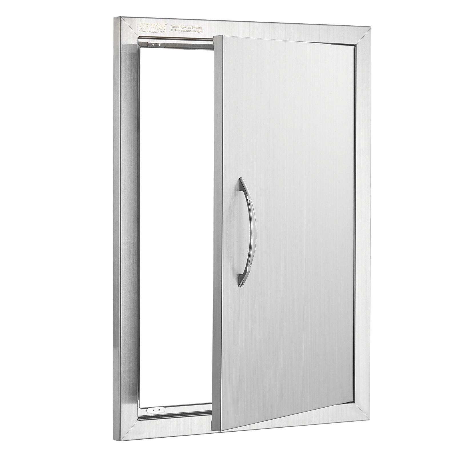 VEVOR BBQ Access Door, 457x610 mm Single Outdoor Kitchen Door, Stainless Steel Flush Mount Door, Wall Vertical Door with Handle, for BBQ Island, Grilling Station, Outside Cabinet