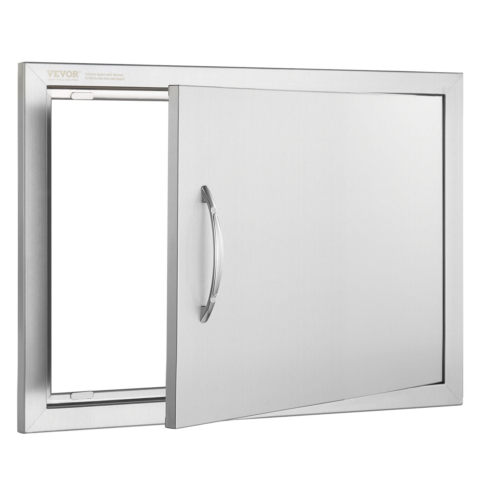 VEVOR BBQ Access Door, 610x432 mm Single Outdoor Kitchen Door, Stainless Steel Flush Mount Door, Wall Vertical Door with Handle, for BBQ Island, Grilling Station, Outside Cabinet
