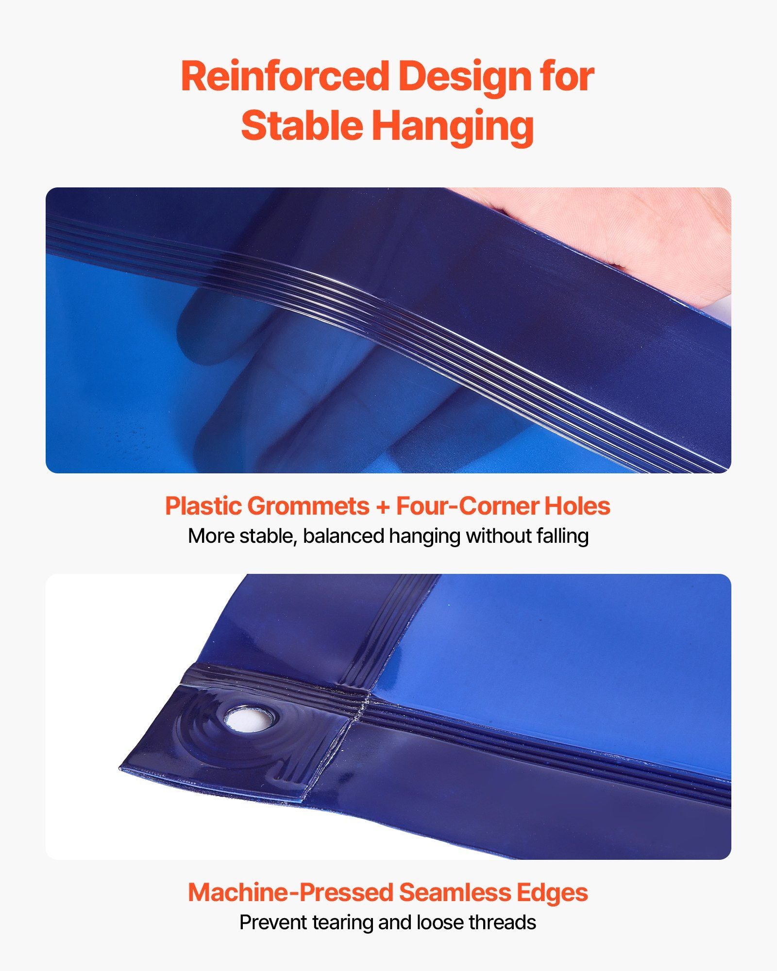 Welding Screen with Frame, 1.74 x 2.34m Welding Curtain Screen, Flame-Resistant Vinyl Protection Screens with Lockable Swivel Wheels & 6-Level UV Protection for Workshop/Industrial Use, Blue