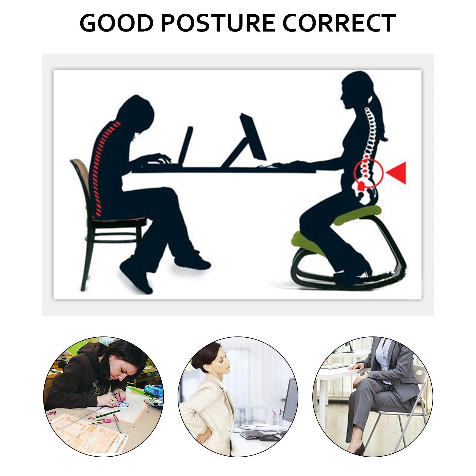 Vevor Ergonomic Kneeling Chair Wooden Neck Pain Relief Relieve Fatigue Wood Stool