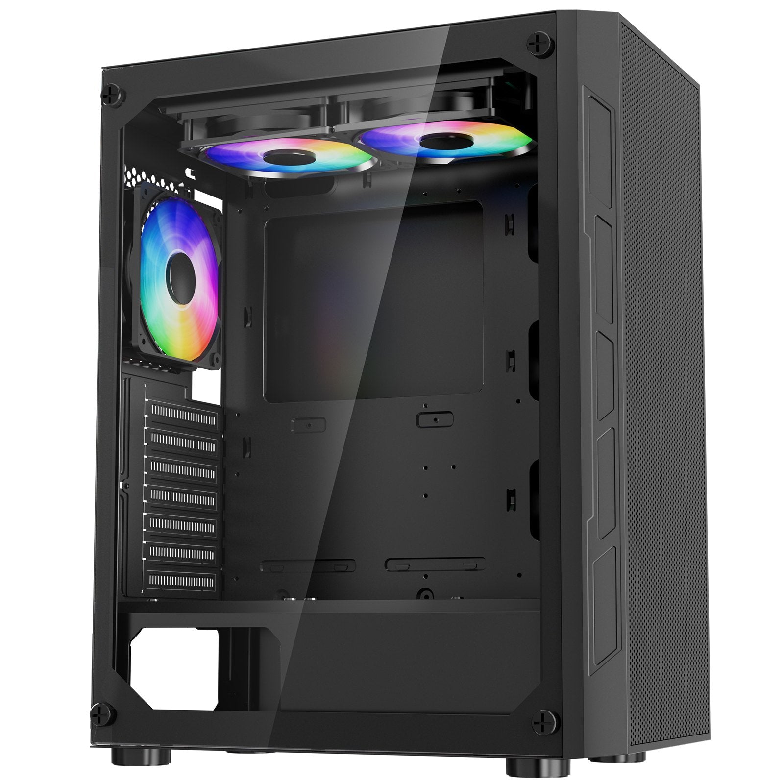 VEVOR Mid-Tower ATX PC Gaming Case Computer Case Box with 3 x 120 mm ARGB Fans