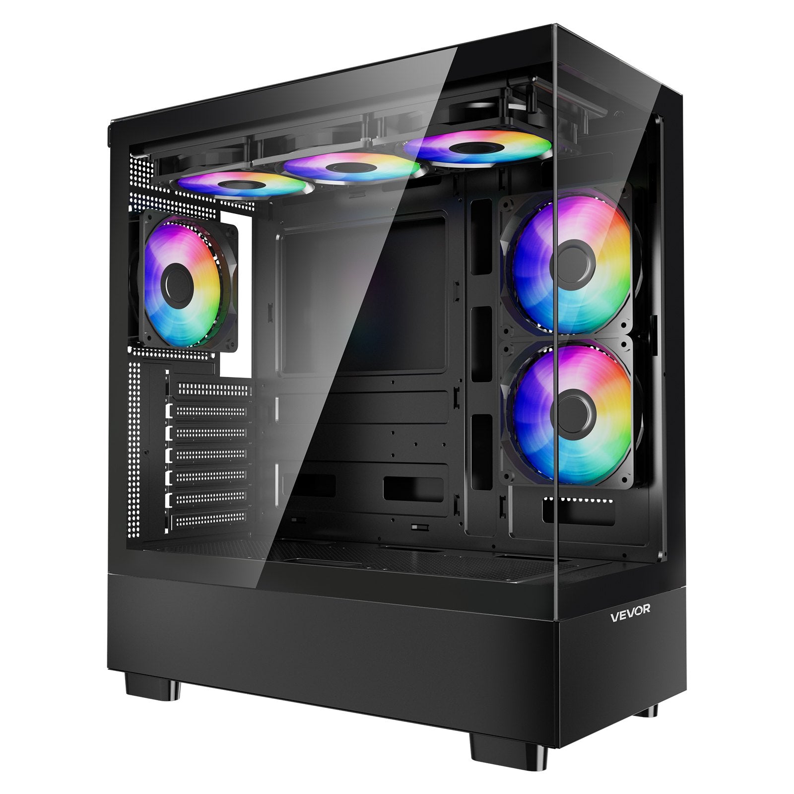 VEVOR Mid-Tower ATX PC Gaming Case Computer Case with 6 x 120 mm PWM ARGB Fans