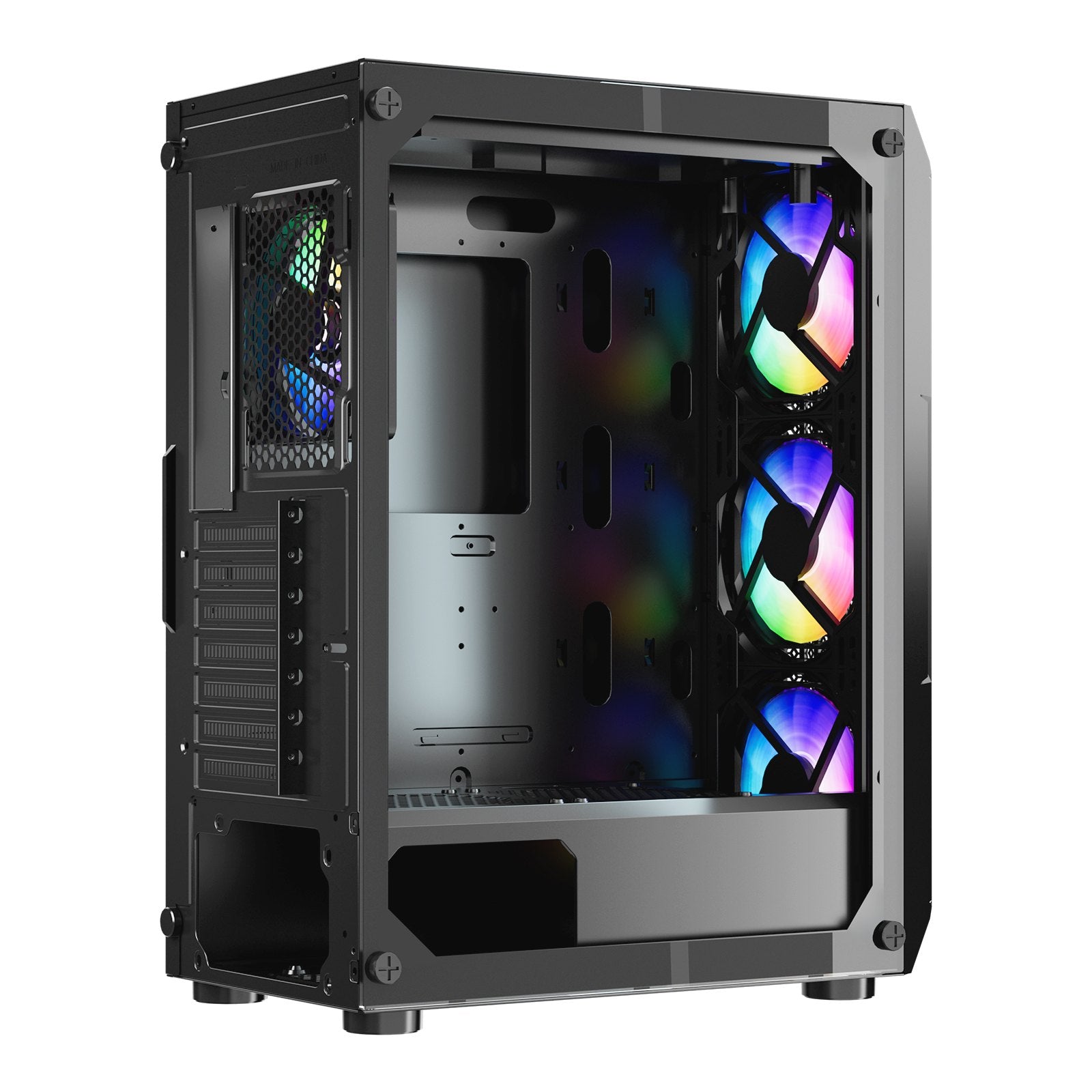 VEVOR Mid-Tower ATX PC Gaming Case Computer Case Box with 4 x 120 mm ARGB Fans