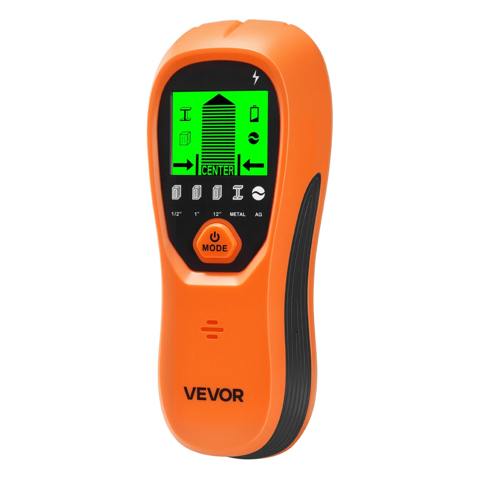 VEVOR Stud Finder Wall Scanner, 5 in 1, Electronic Wall Stud Detector with Smart Sensor, High-Definition LCD Display and Audio Alarm, for the Center and Edge of Metal, AC Wire, Joists, Pipes, Orange