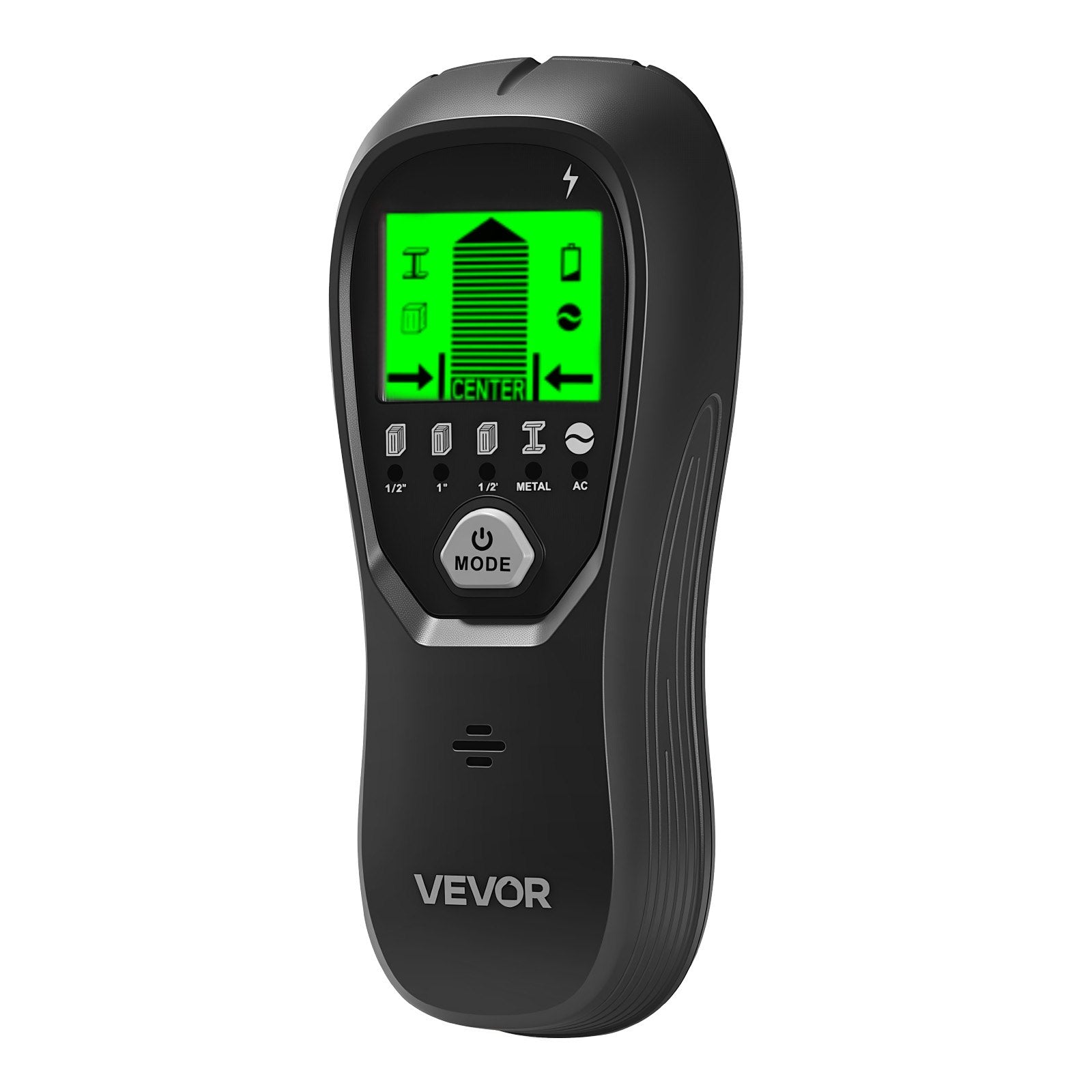 VEVOR Stud Finder Wall Scanner, 5 in 1, Electronic Wall Stud Detector with Smart Sensor, High-Definition LCD Display and Audio Alarm, for the Center and Edge of Metal, AC Wire, Joists, Pipes, Black