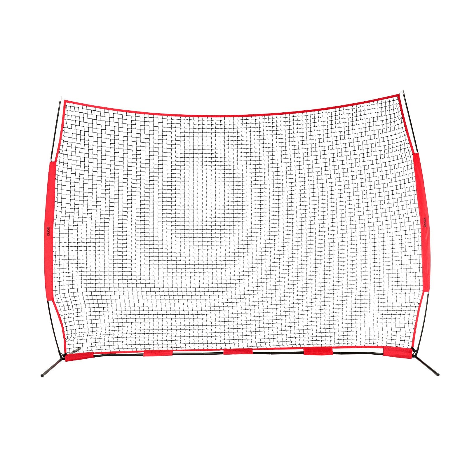 VEVOR Barricade Backstop Net, 12x9 ft Ball Sports Barrier Netting, Portable Practice Equipment with Carry Bag, Protection Screen for Baseball Softball Lacrosse Soccer Hockey Training, for Backyard