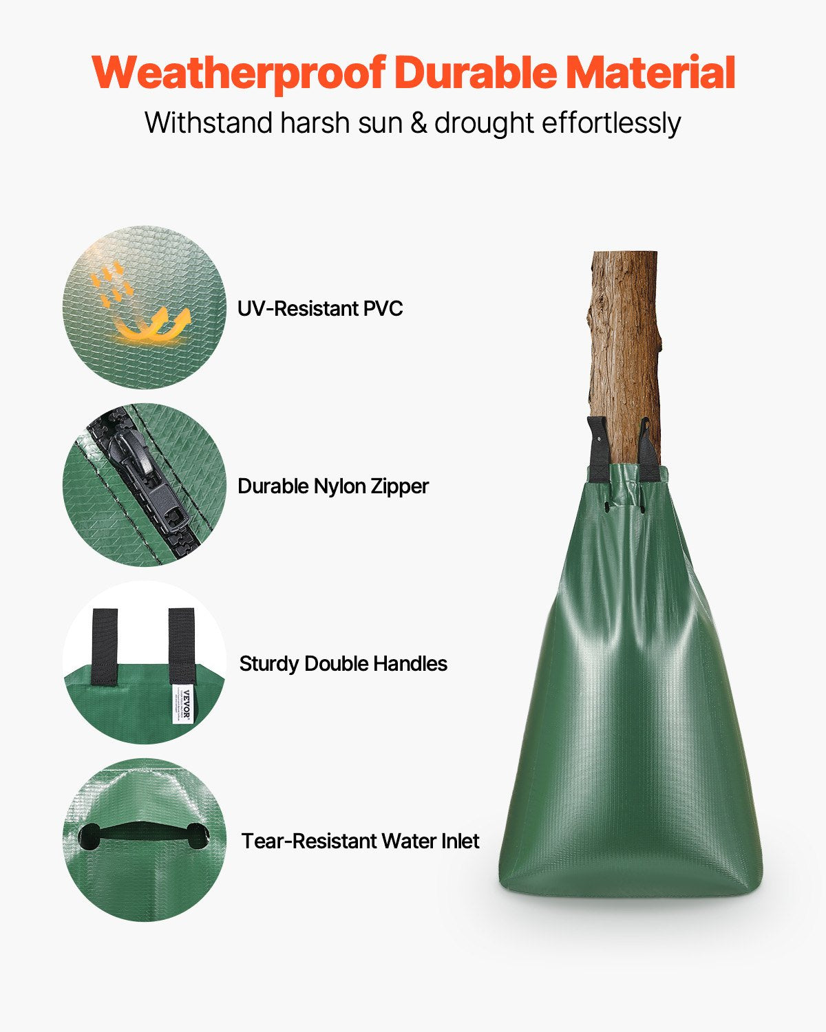 VEVOR Tree Watering Bag 3 Packs 20 Gallons Slow Release Tree Water Bag Durable
