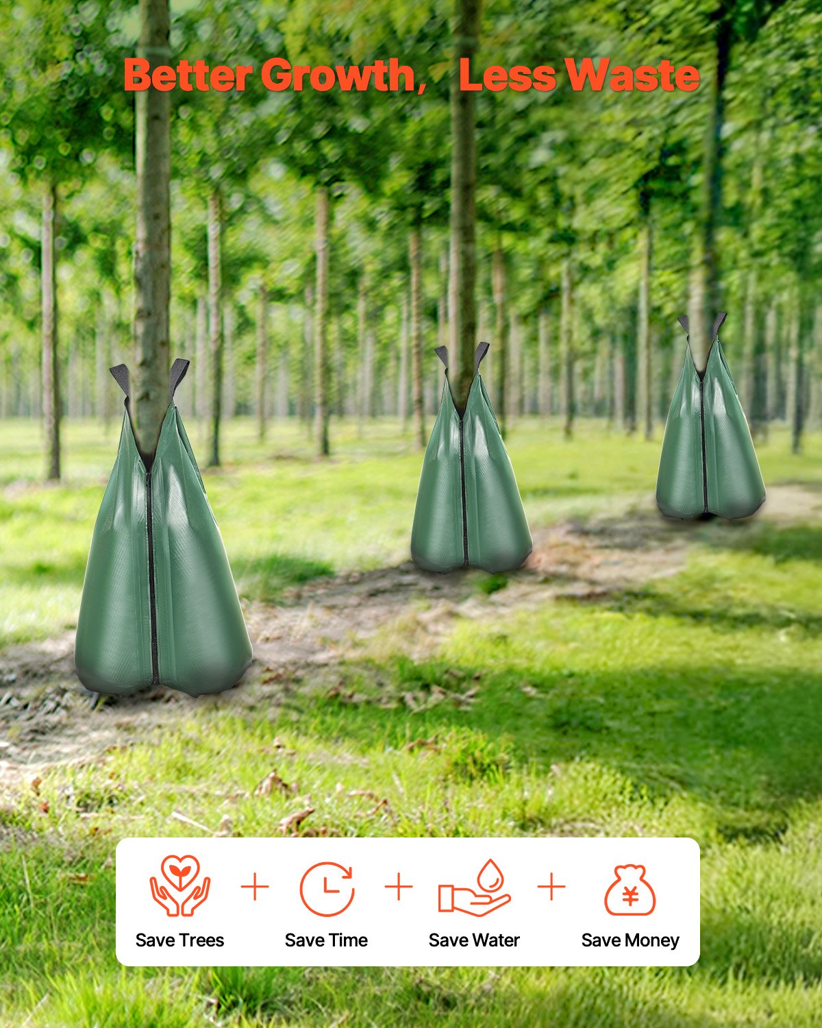 VEVOR Tree Watering Bag 3 Packs 20 Gallons Slow Release Tree Water Bag Durable