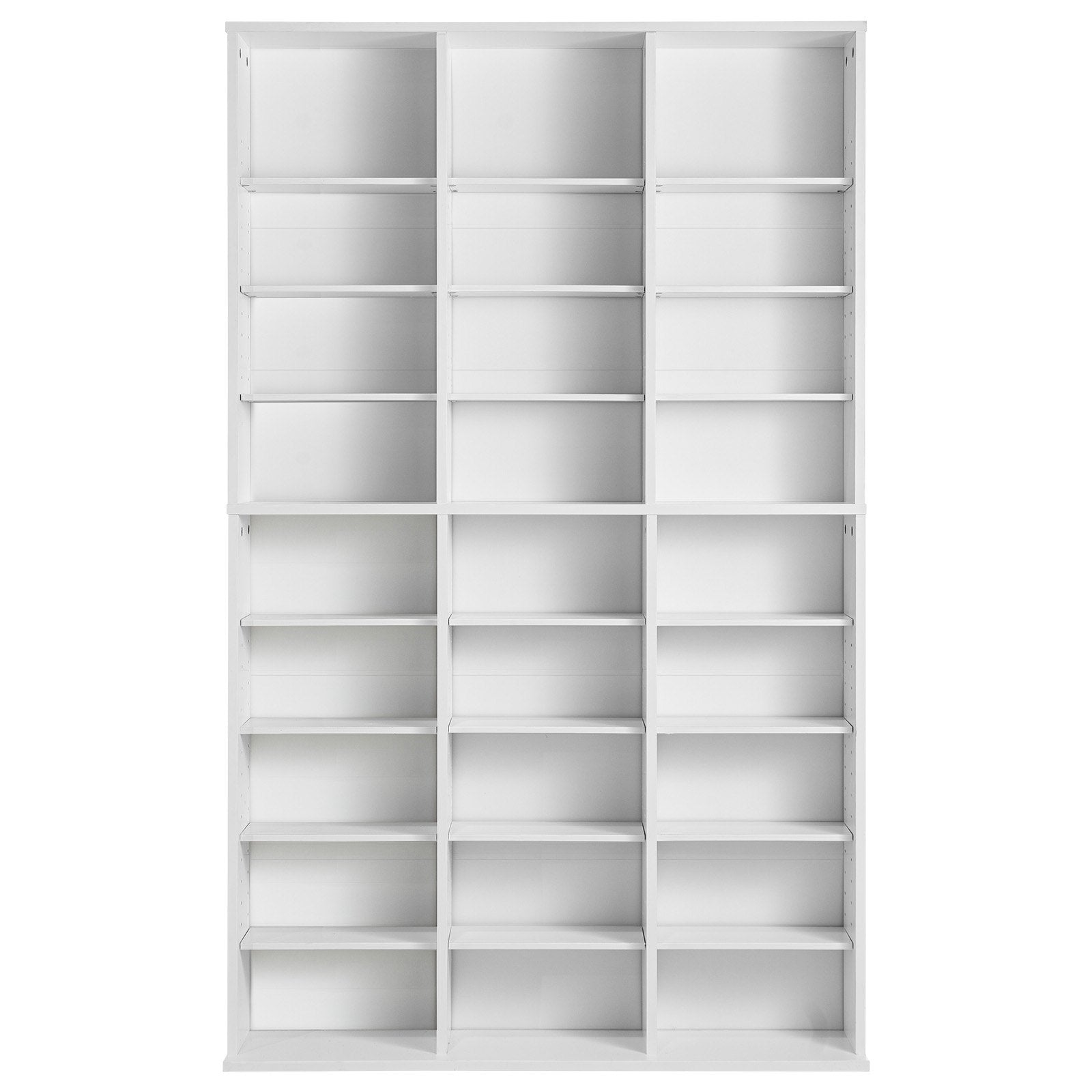 VEVOR Media Storage Cabinet, 9-layer DVD Shelf Holds up to 756 CDs, Adjustable CD Shelves 27 Compartments, Protects & Organizes Music, Movie, Video Games or Memorabilia Collections,White