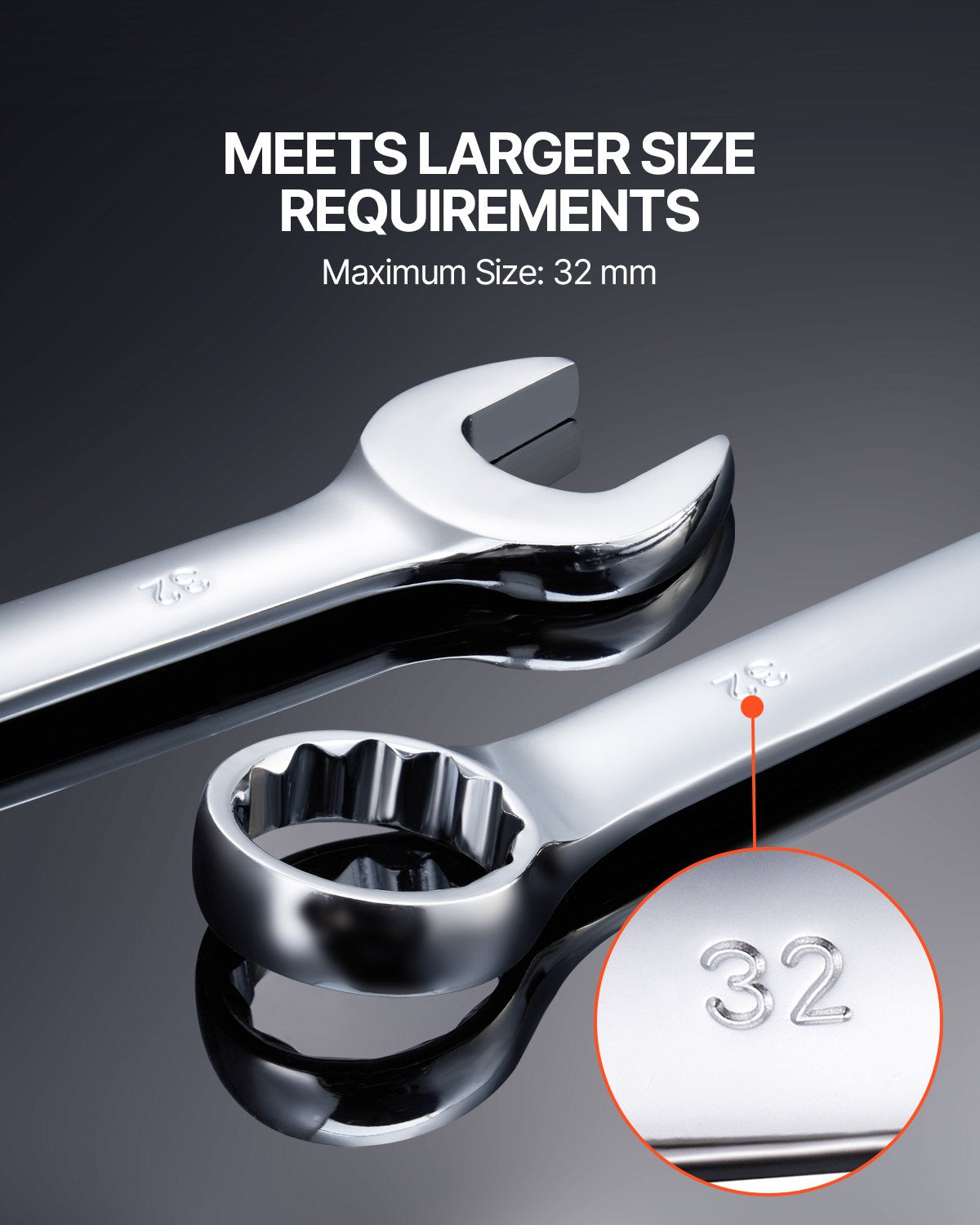 VEVOR Combination Wrench Set 25-Piece Metric 6 mm to 32 mm with Roll-up Pouch