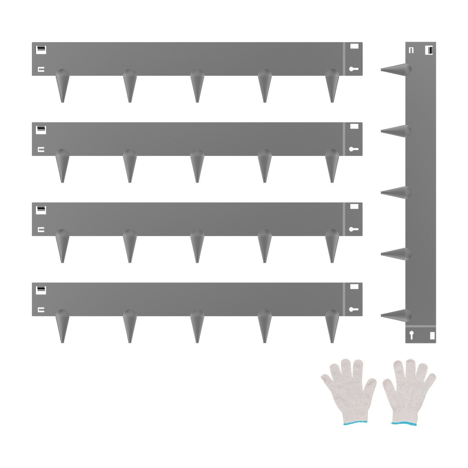 Steel Landscape Edging, 5 Packs 990 x 181 mm Rust-Resistant Metal Landscape Edging, Bendable Garden Edging Border, Heavy Duty Lawn Edging, Easy-to-Install, Flower Bed Yard Pathway Divider Dark Gray