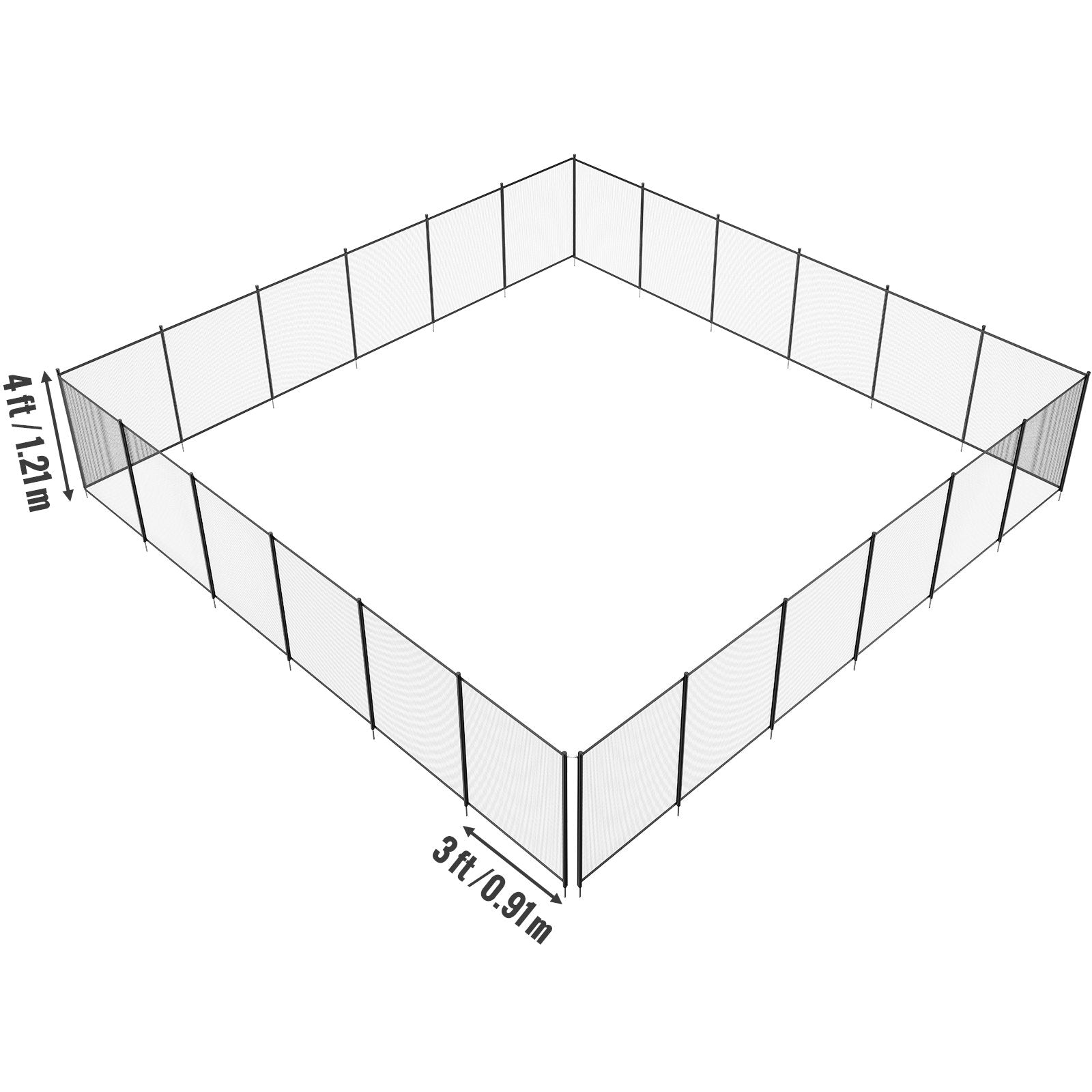 VEVOR Pool Fence, 4 x 72 FT Pool Fences for Inground Pools, Removable Child Safety Pool Fencing, Easy DIY Installation Swimming Pool Fence, 340gms Teslin PVC Pool Fence Mesh Protects Kids and Pets
