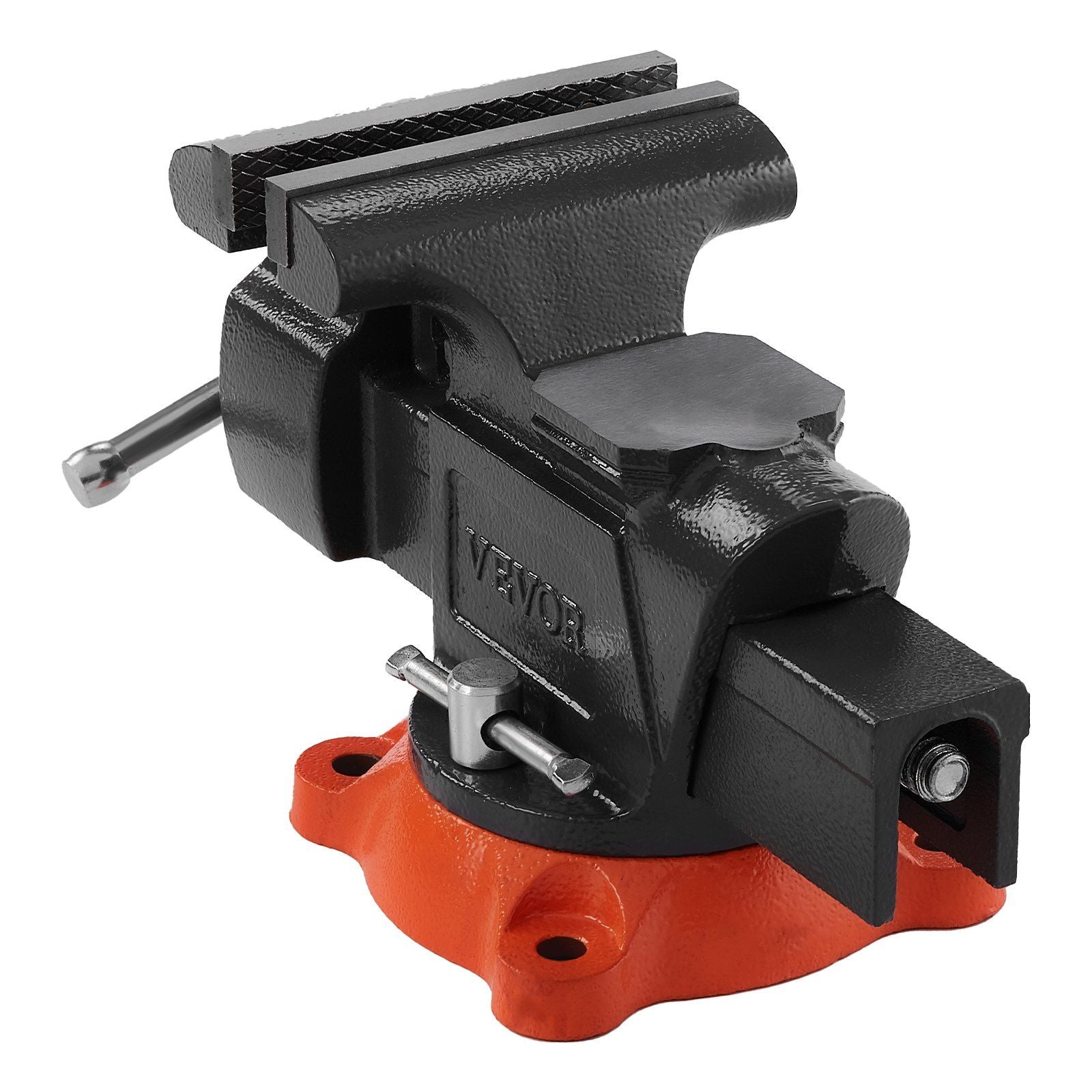 Bench Vise, 127 mm Jaw Width, 125 mm Max Jaw Opening Multipurpose Vise with 360° Swivel Locking Base, 71 mm Throat, Heavy Duty Ductile Iron Workbench Vise with Anvil, for Clamping Round Pipes