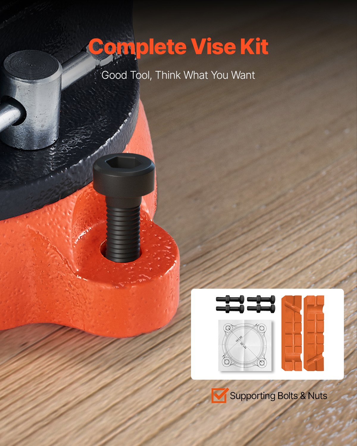 VEVOR 203 mm Bench Vice Multipurpose Heavy Duty Ductile Iron Swivel Locking Base