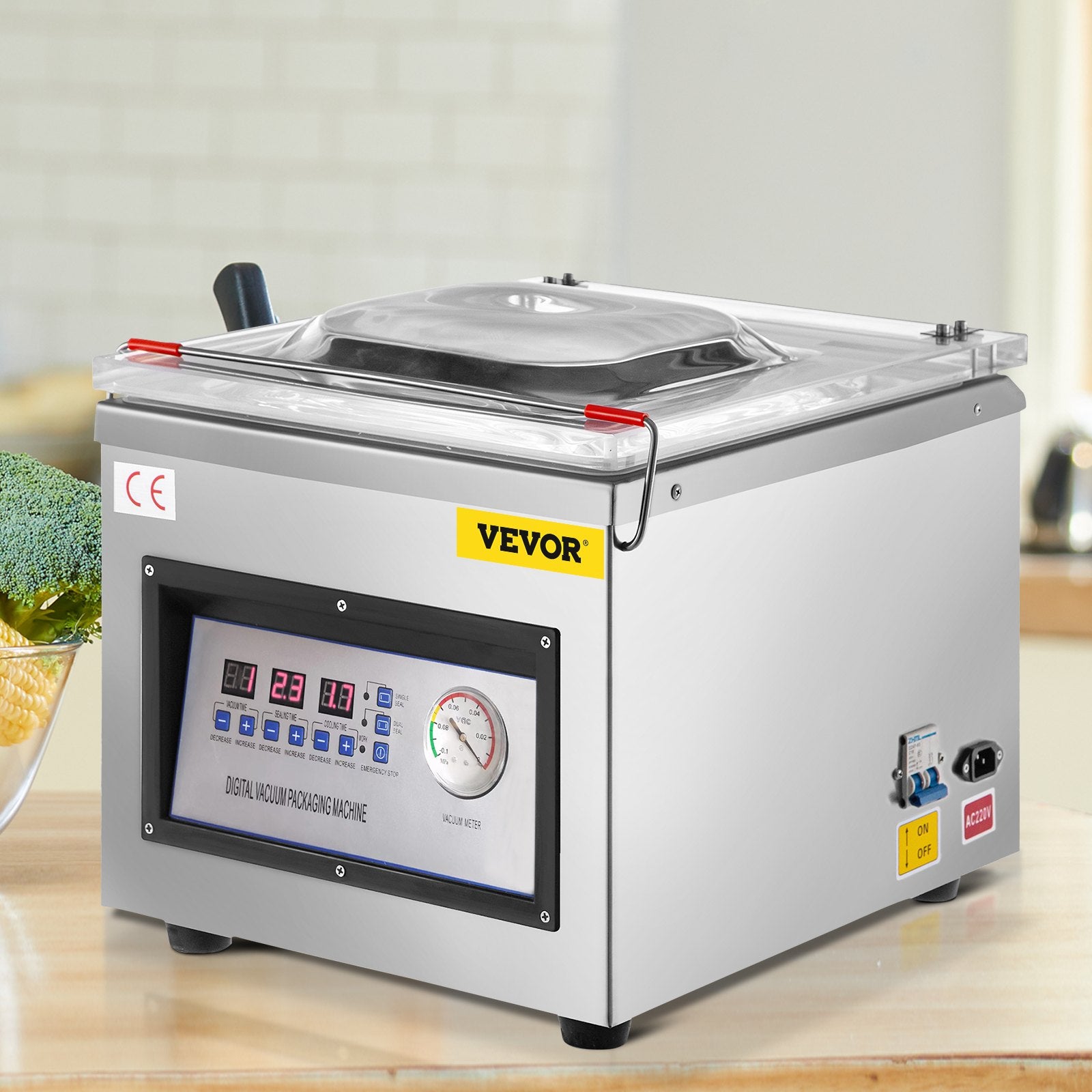 Vevor DZ-260C Digital Vacuum Sealer Food Vacuum Sealing Packing Machine 220V