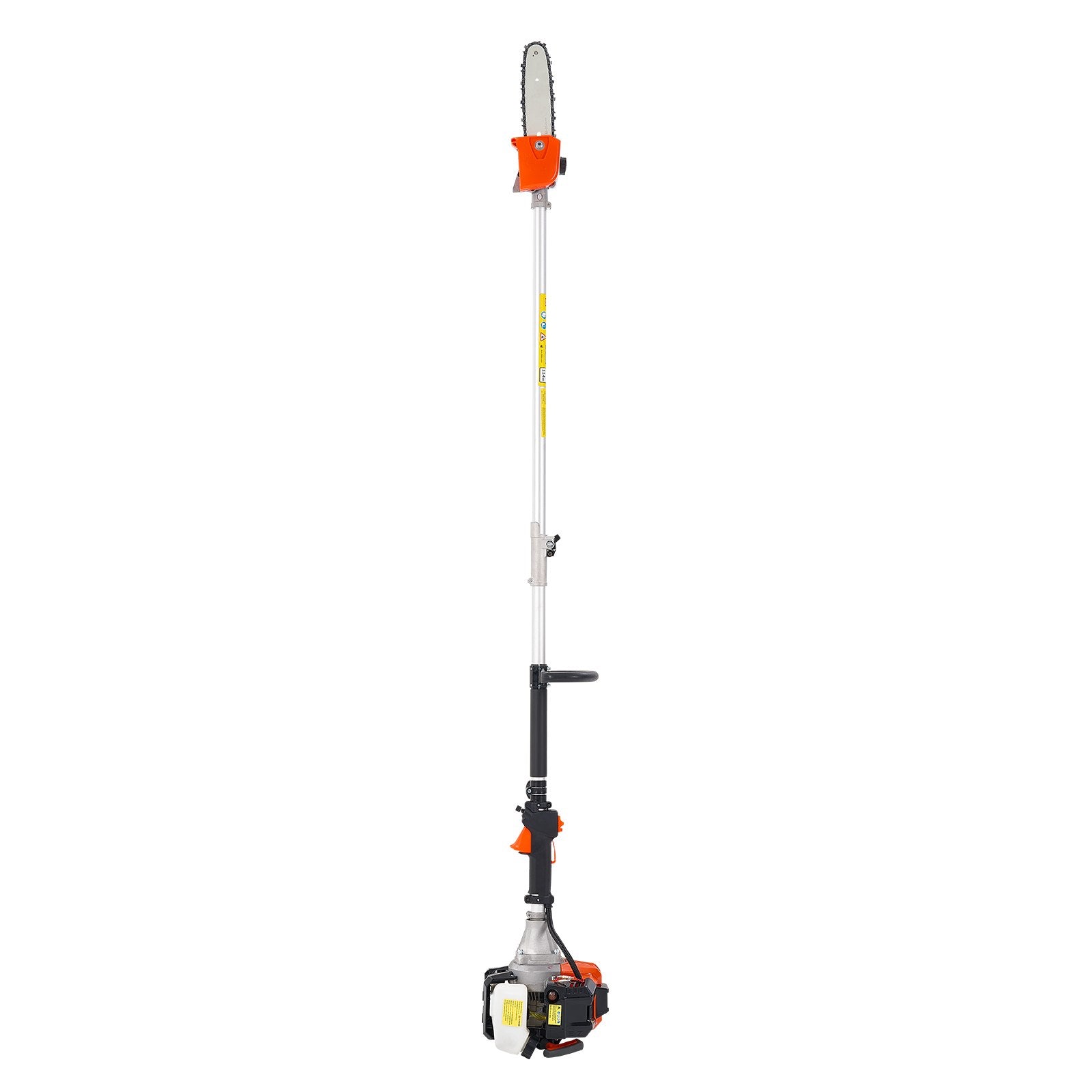 VEVOR Gas Pole Saw, 33CC 2 Stroke Gas Powered Pole Saws with 20.3 cm Cutting Bar, Cordless Tree Trimmer with 850ml Fuel Tank, 2 to 3.5 m  Extendable, Powerful Chainsaw for Tree Trimming Pruning