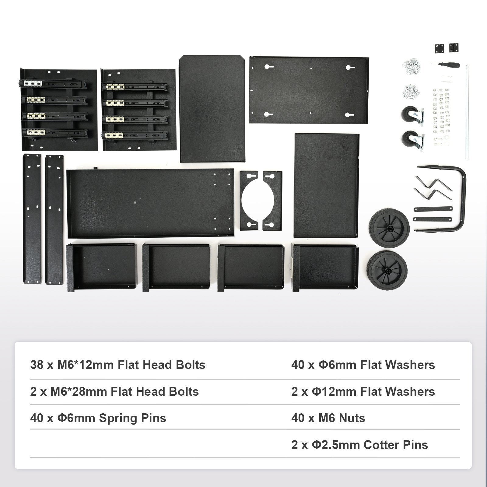 VEVOR Welding Cart, 2-Tier 4 Drawers Welder Cart with 265 LBS Weight Capacity, Swivel Wheels, Tank Storage Safety Chains, Heavy Duty Rolling MIG Welder Cart for Mig Welder and Plasma Cutter