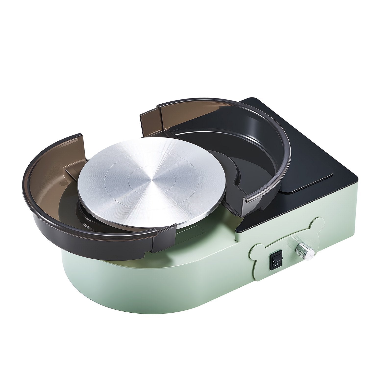 VEVOR Mini Pottery Wheel, 158 mm Turntable, Forward and Reverse Rotation, Adjustable Speed, Electric Clay Wheel for Kids and Adults, with Clay Shaping Tools, for Home DIY, Pottery Classes, Green