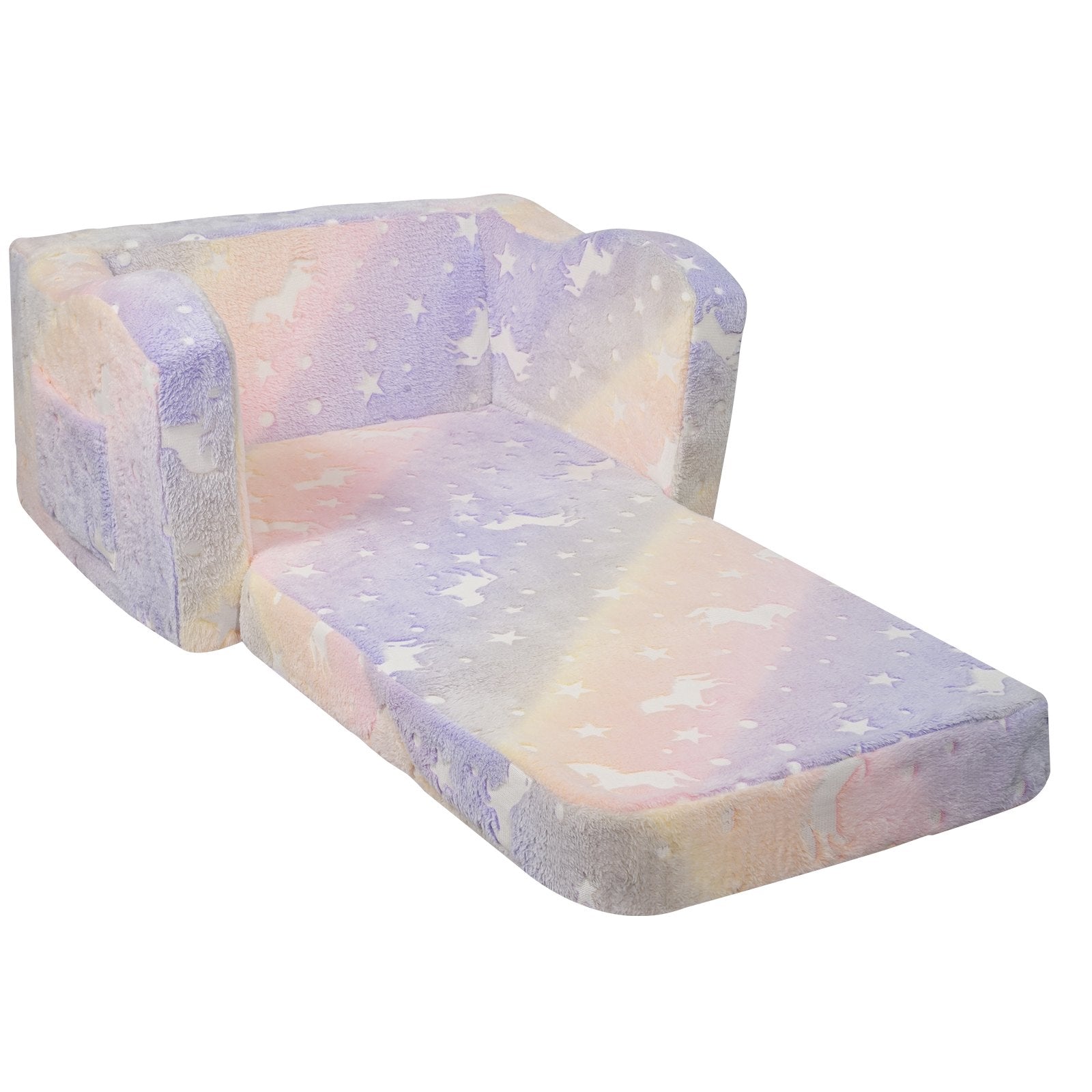 VEVOR Foldable Baby Chair 2-in-1 Baby Lounger Couch Glow in Dark Kids Sofa