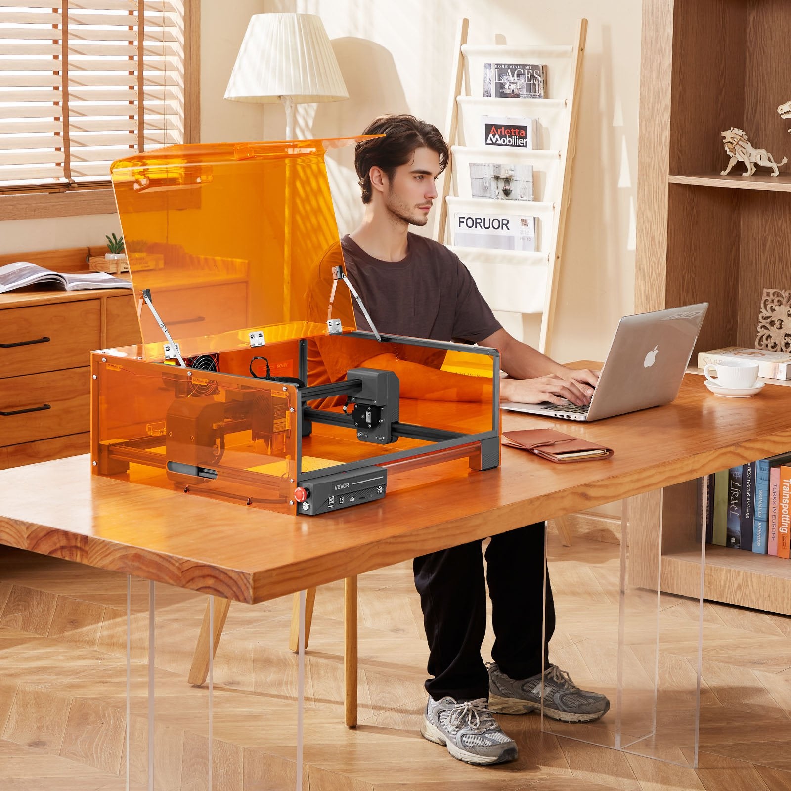 VEVOR Laser Engraver, 10W, Laser Engraving and Cutting Machine with Enclosure, Laser Cutter Engraver Machine, 300 x 300 mm Working Area, 7000 mm/min, for Wood, Leather, Glass, Certain Metal, Class 1