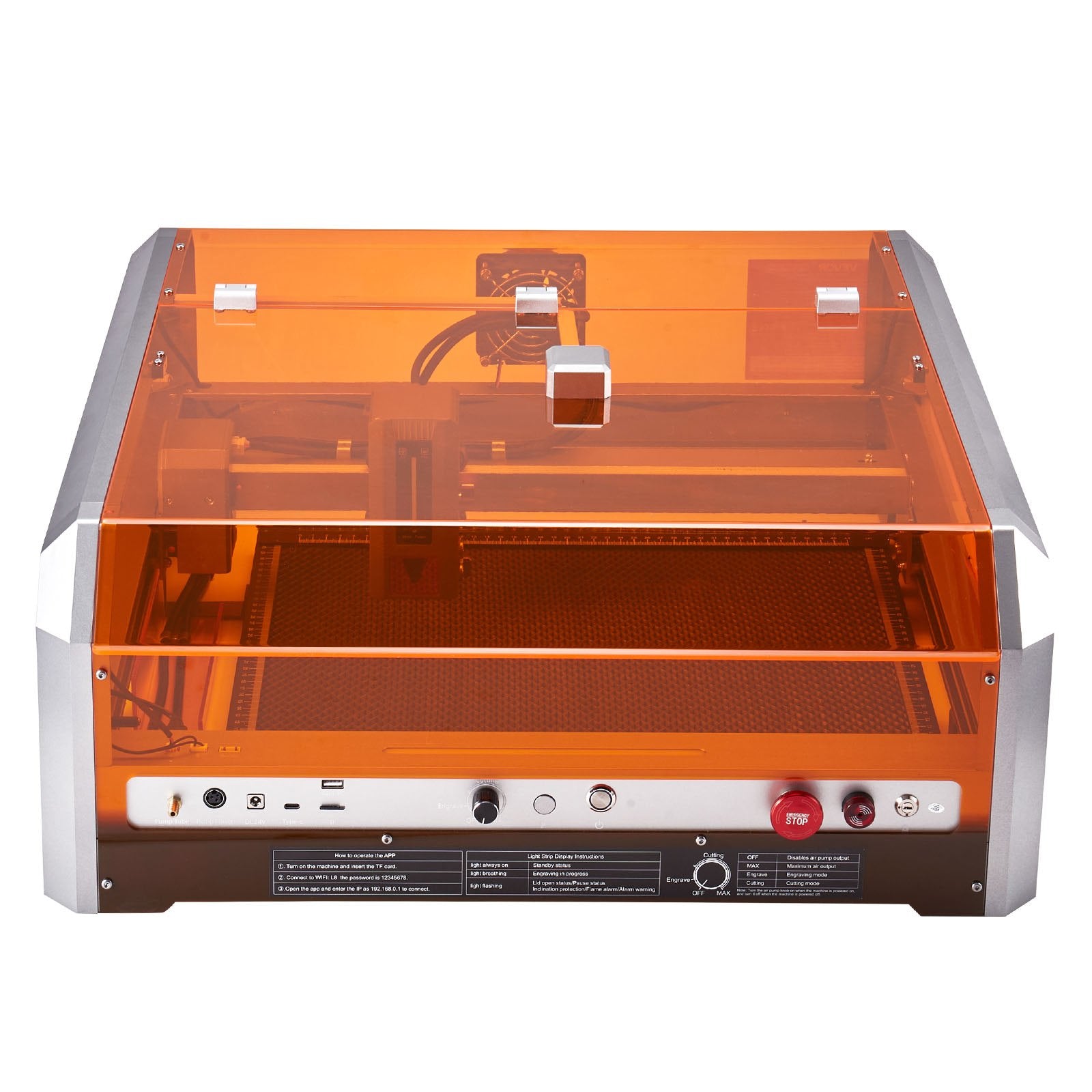 VEVOR Laser Engraver, 20W, Laser Engraving and Cutting Machine with Enclosure Camera, Laser Cutter, 400 x 400 mm Working Area, 30000 mm/min, for Wood, Leather, Glass, Paper, Certain Metal, Class 1