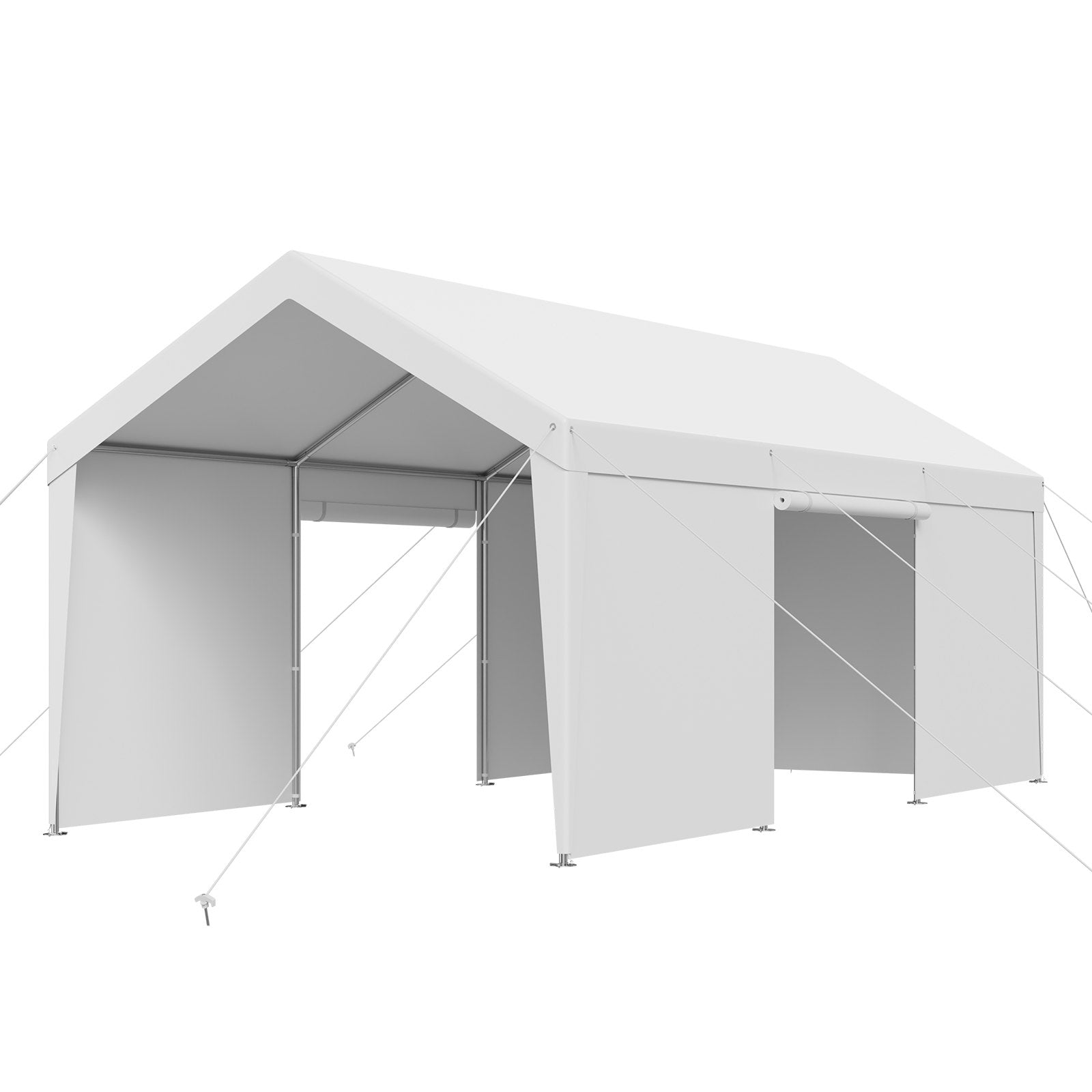 VEVOR Carport Car Canopy 10x20FT Heavy Duty Car Shelter with Sidewalls White