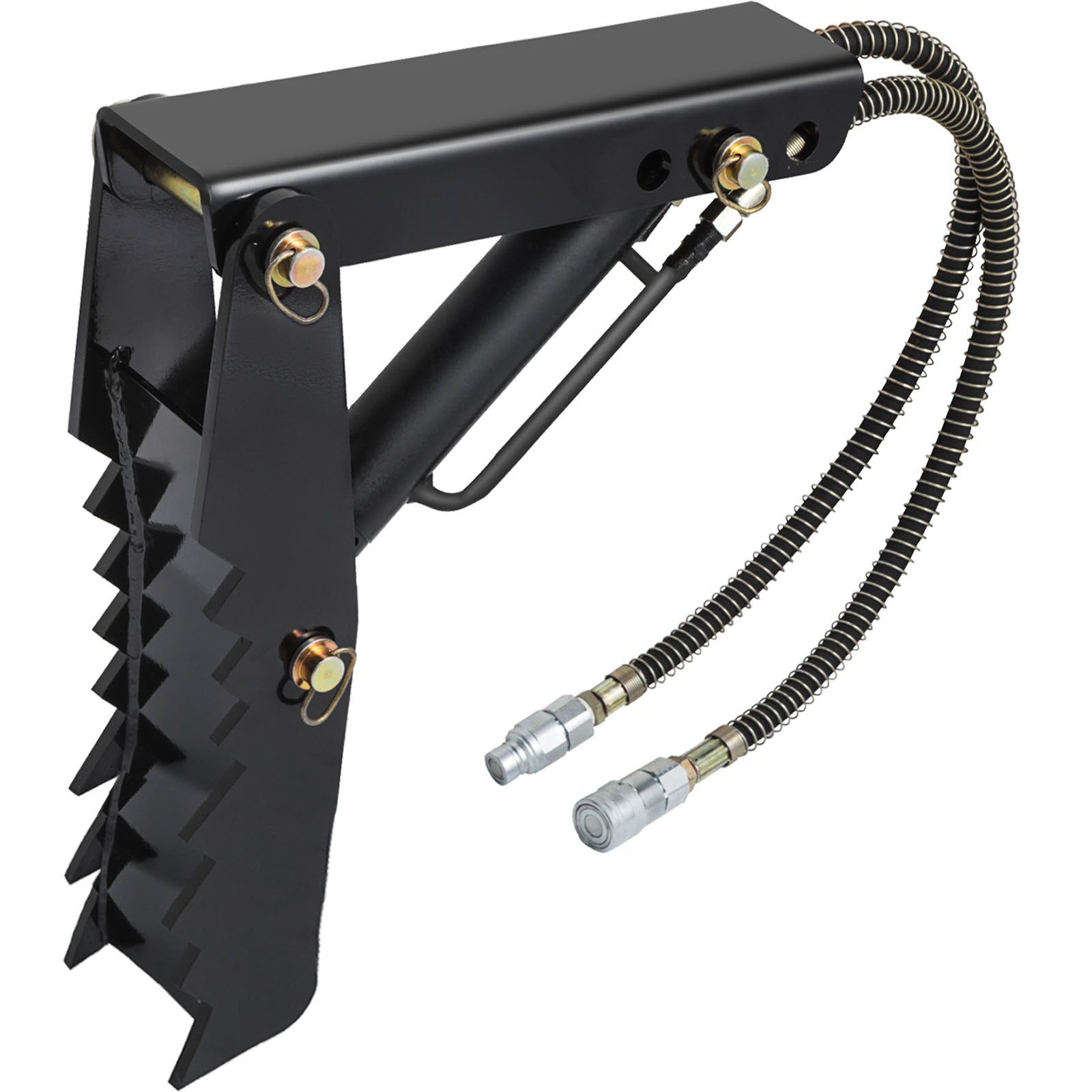 VEVOR 61cm Hydraulic Backhoe Excavator Thumb Attachments Weld On 1.27cm Teeth Thick Steel Plate Assembly 12MM Bolt-On Design with Hydraulic Cylinder