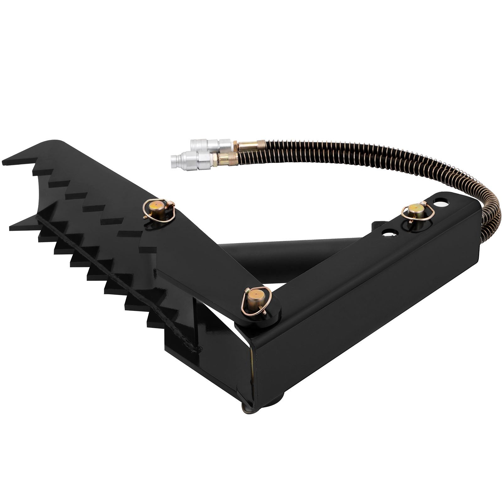 VEVOR 61cm Hydraulic Backhoe Excavator Thumb Attachments Weld On 1.27cm Teeth Thick Steel Plate Assembly 12MM Bolt-On Design with Hydraulic Cylinder