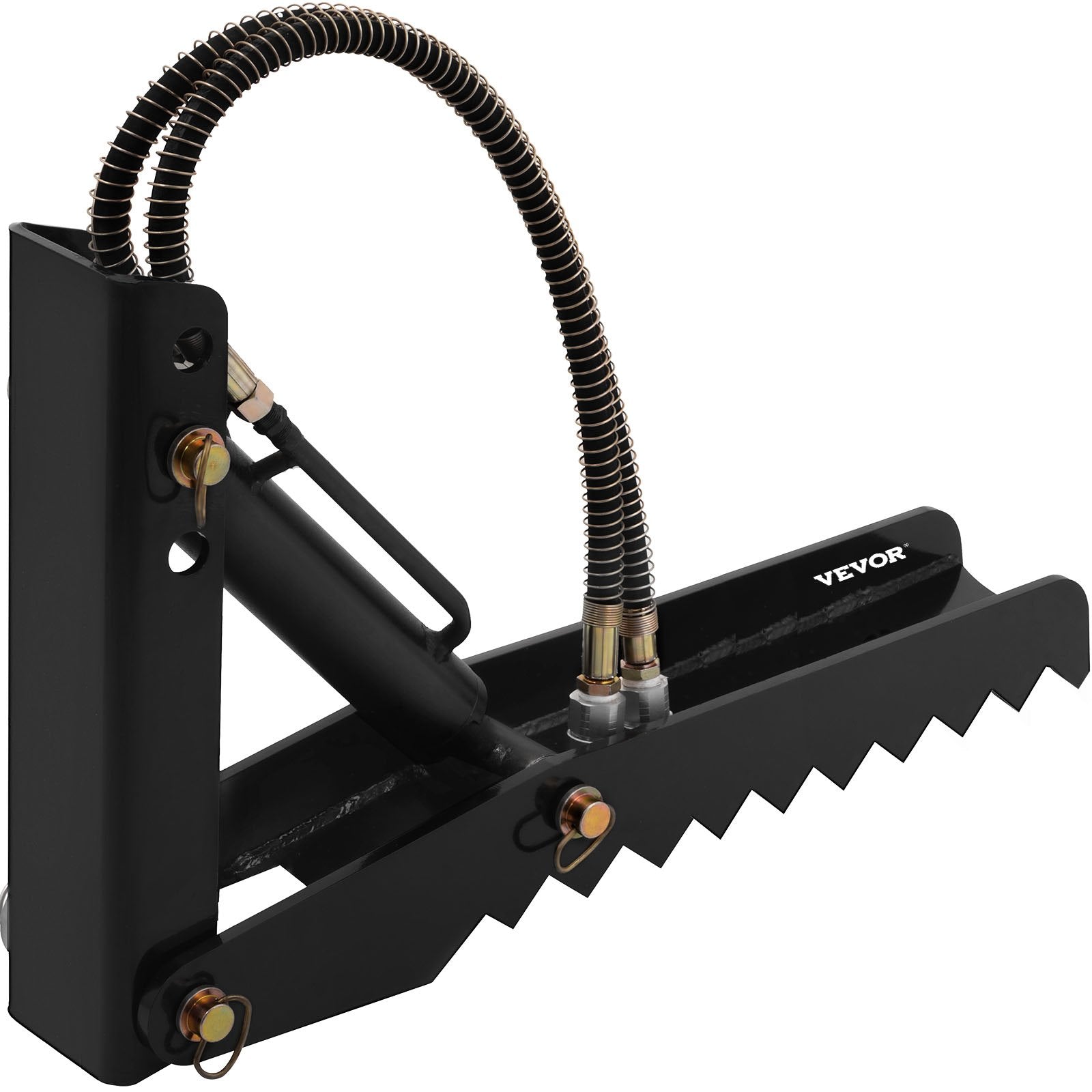 VEVOR 61cm Hydraulic Backhoe Excavator Thumb Attachments Weld On 1.27cm Teeth Thick Steel Plate Assembly 12MM Bolt-On Design with Hydraulic Cylinder