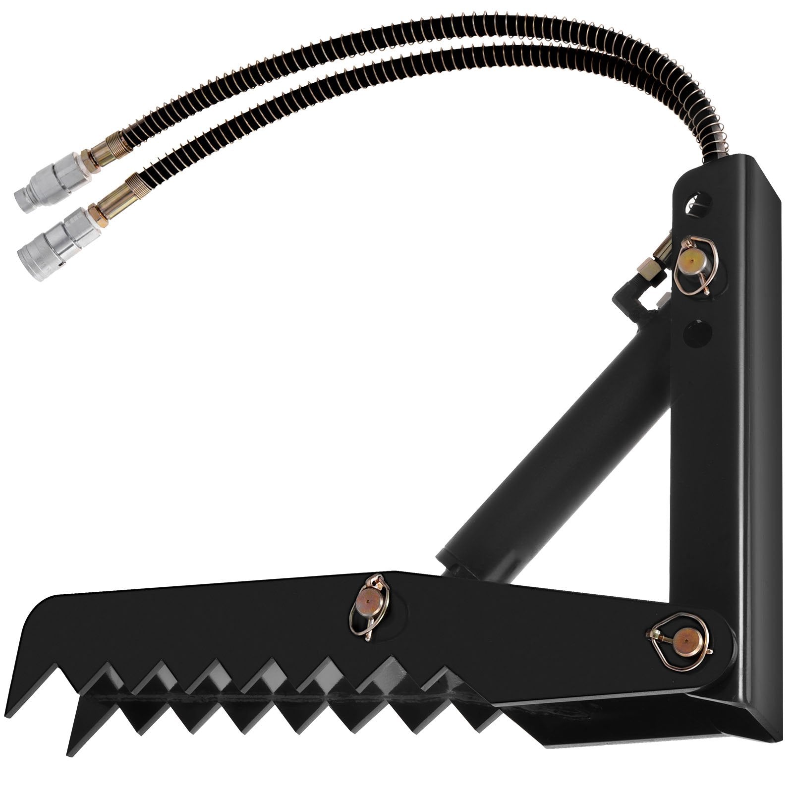 VEVOR 61cm Hydraulic Backhoe Excavator Thumb Attachments Weld On 1.27cm Teeth Thick Steel Plate Assembly 12MM Bolt-On Design with Hydraulic Cylinder