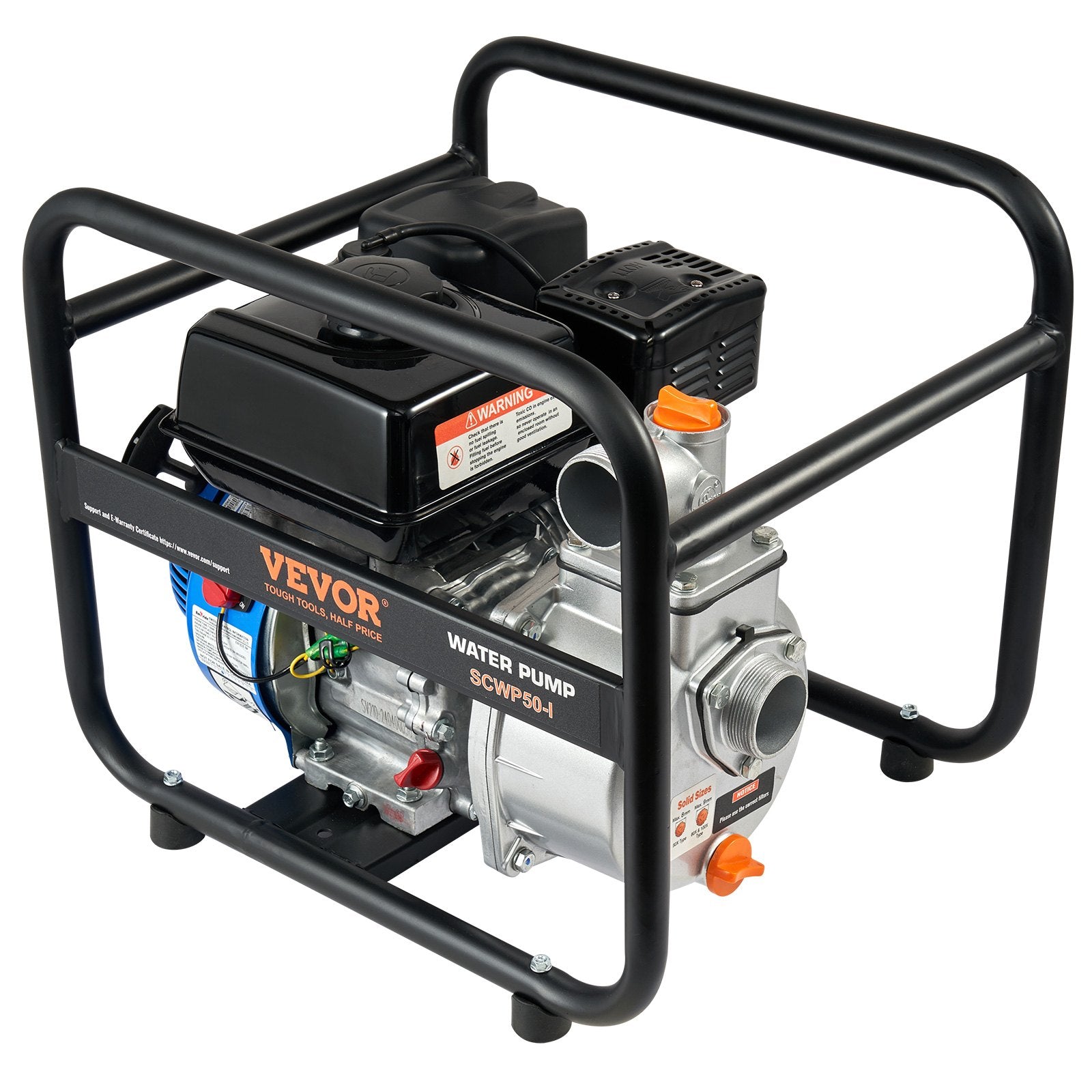VEVOR Gasoline Engine Water Pump Gas Powered Transfer Pump 50 mm 6.5HP 4-Stroke