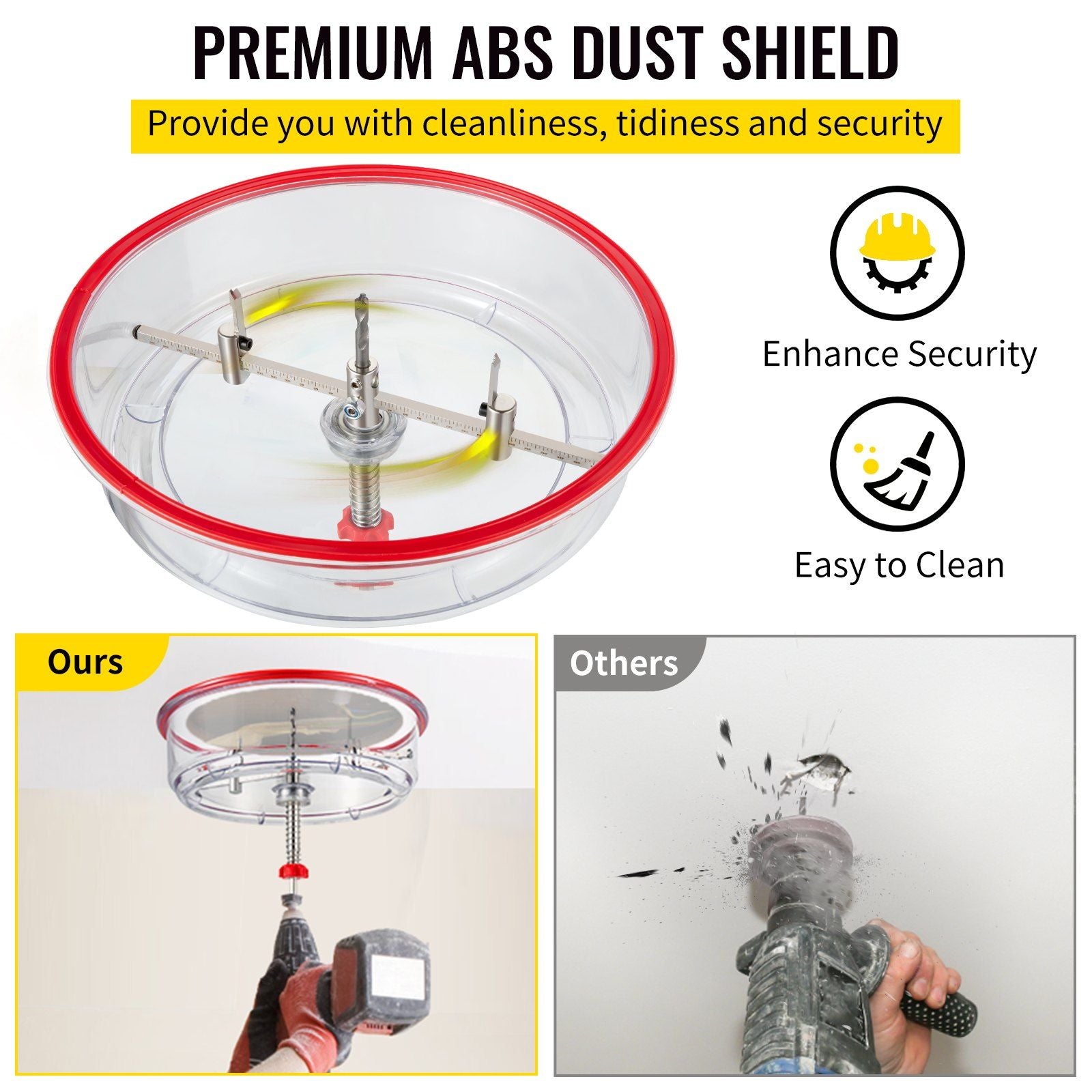 Adjustable Hole Saw Cutter Kit, 1-5/8" to 8" (40-200 mm), Two Replaceable Pilot Drill Bits, Twin Blade Recessed Hole Saw with PC Dust Shield, for Recessed Lights, Ceiling Speakers, Vent Holes