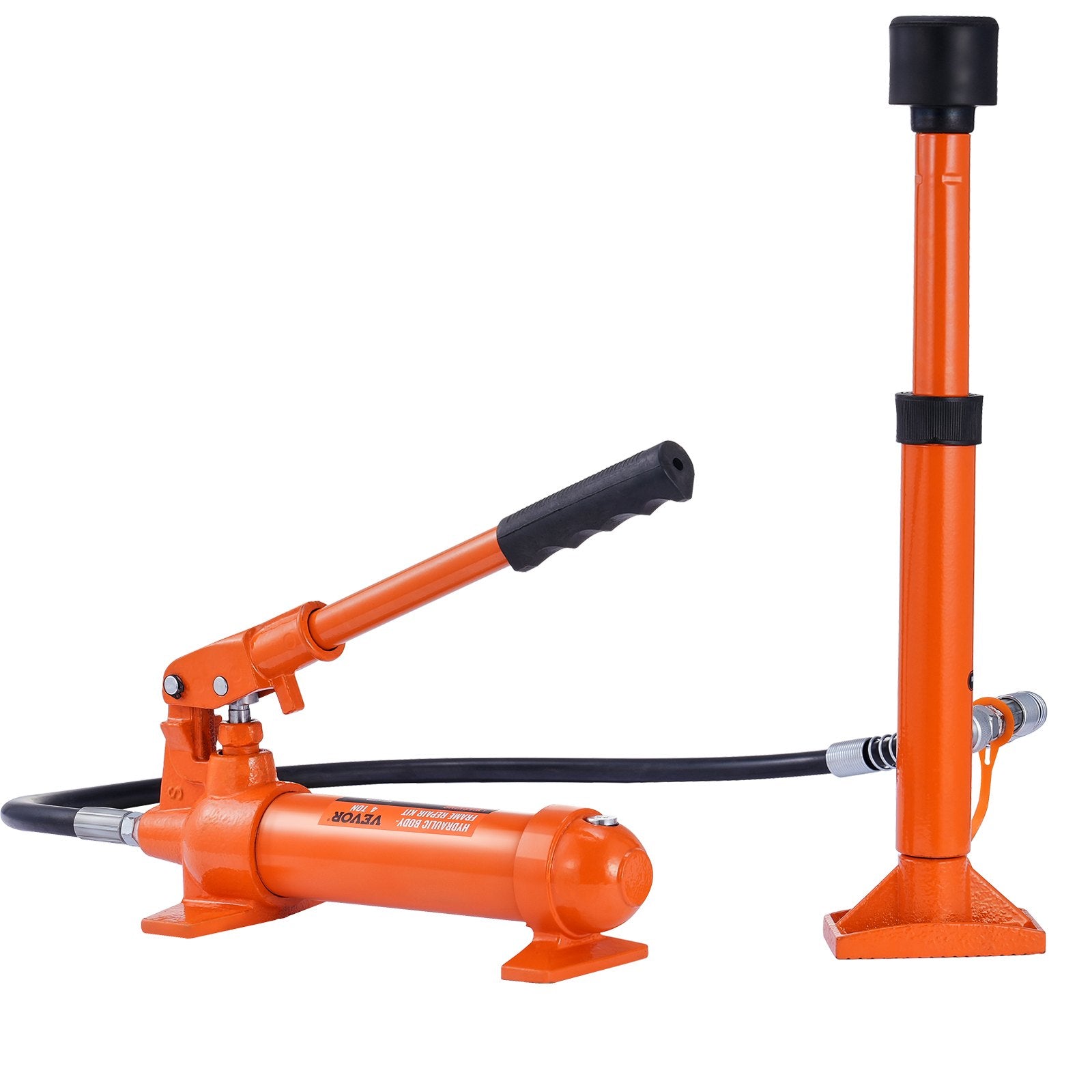 VEVOR 4 Ton Porta Power Kit, Portable Hydraulic Jack with 3.9 ft/1.2 m Oil Hose, Auto Body Frame Repair Kit with Storage Case for Car Repair, Truck, Farm (8800 LBS)