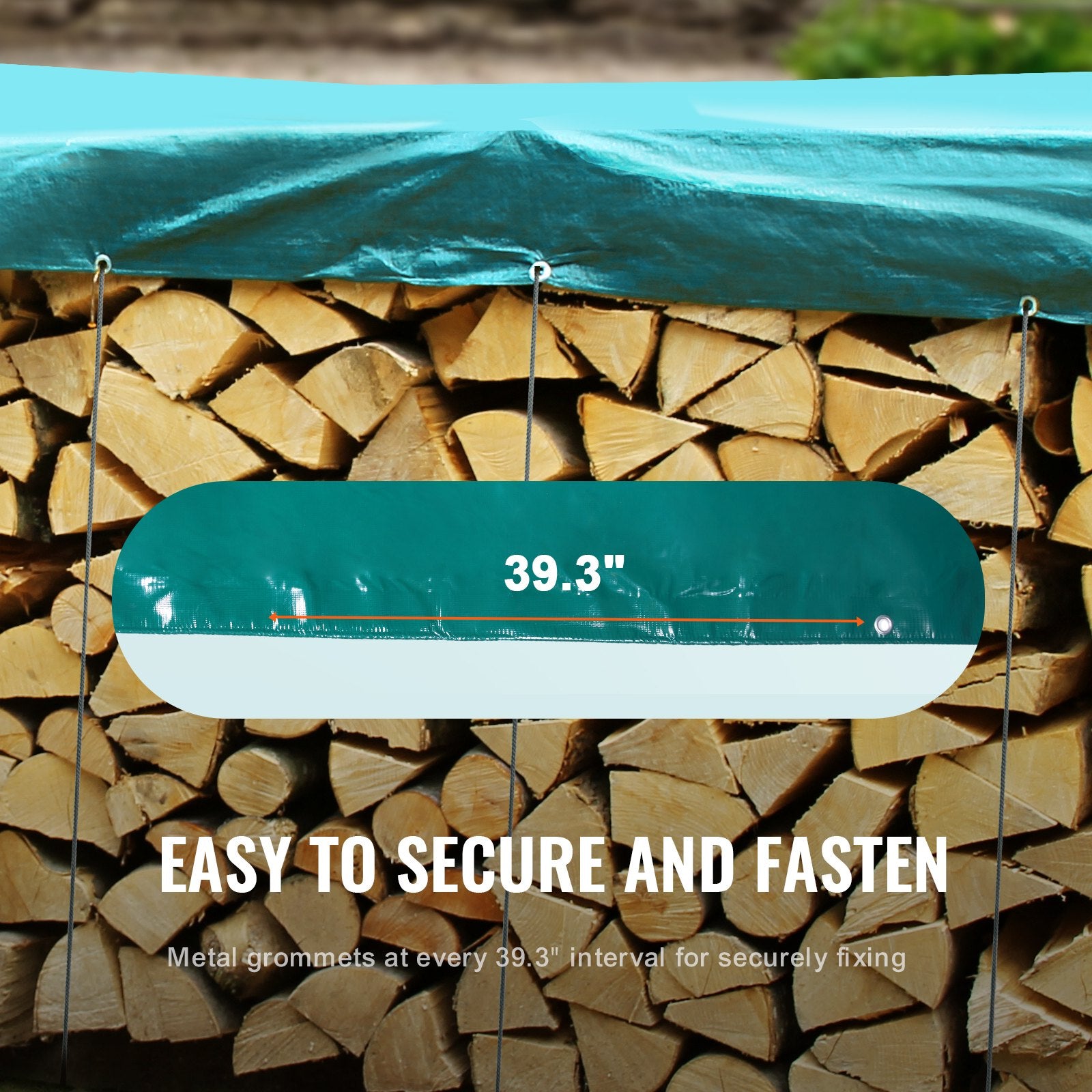 VEVOR PVC Waterproof Tarp, 16.5 x 29.5 ft Heavy Duty PVC Tarpaulin, Tear-Proof and Weather-Proof, with Grommets and Reinforced Edges for Canopy Boat RV Tent Shelter Trailer Truck Cover, Green