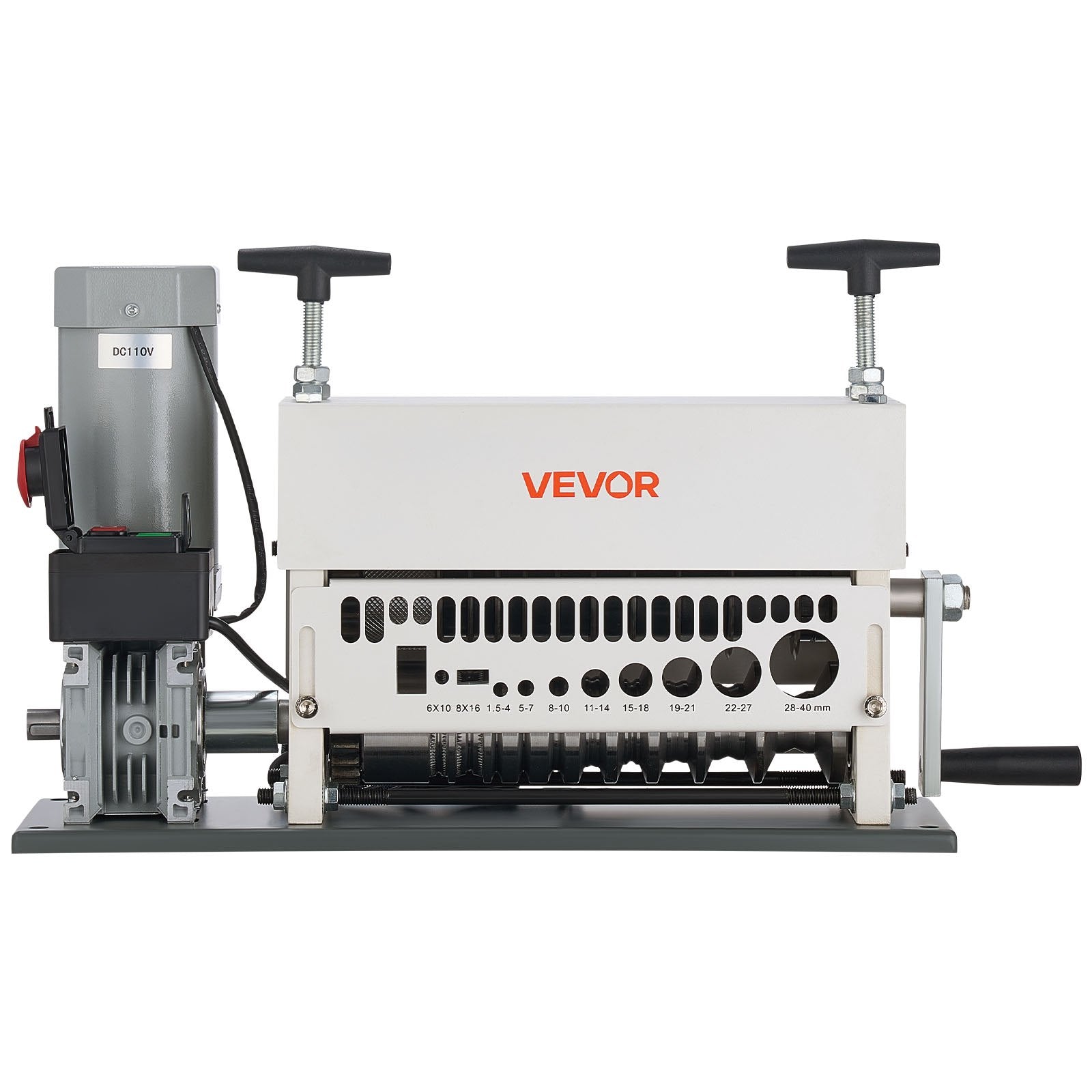 VEVOR Electric Wire Stripper Machine, 1.5-40 mm, 11 Channel Automatic Copper Cable Stripper, 370W Wire Stripper Tool with Manual Hand Crank Mode, Emergency Stop Button, for Scrap Copper Recycling