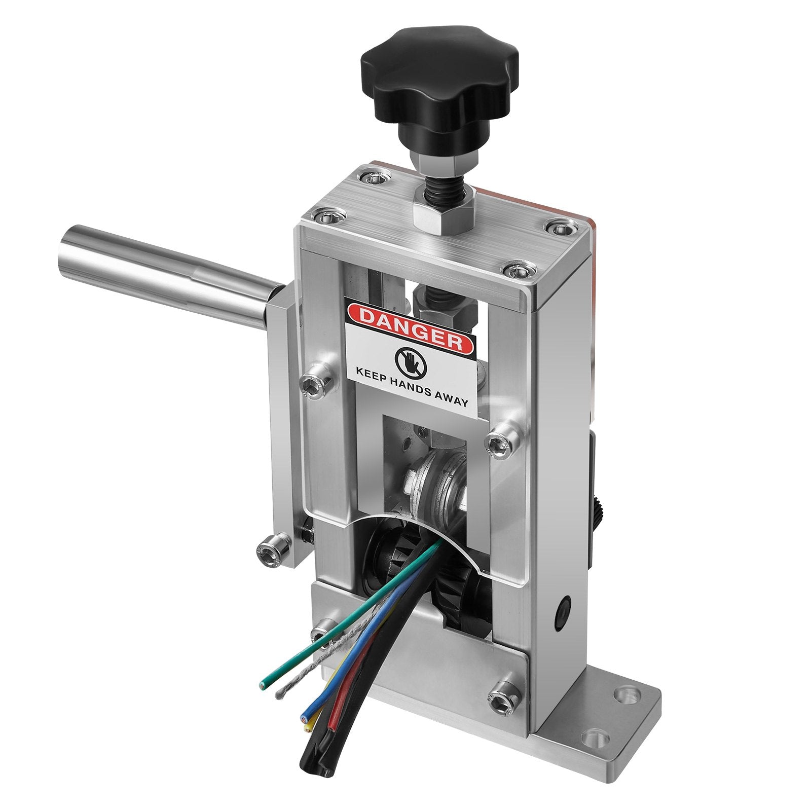 VEVOR Manual Wire Stripping Machine, 1.5-25 mm, Copper Stripper with Hand Crank or Drill Powered, 64Mn Quenched Blades, 45# Steel Rollers, Aluminum Alloy Frame Wire Peeler, for Scrap Copper Recycling