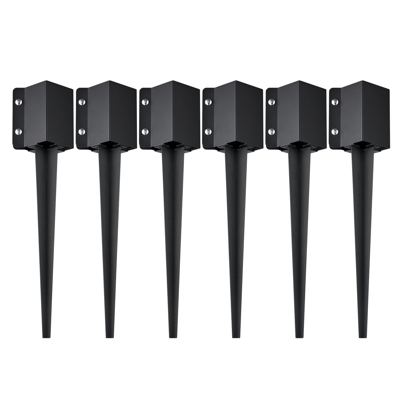 VEVOR Fence Post Anchor Ground Spike 6 Pack 24 x 4 x 4 In Metal Fence Stakes