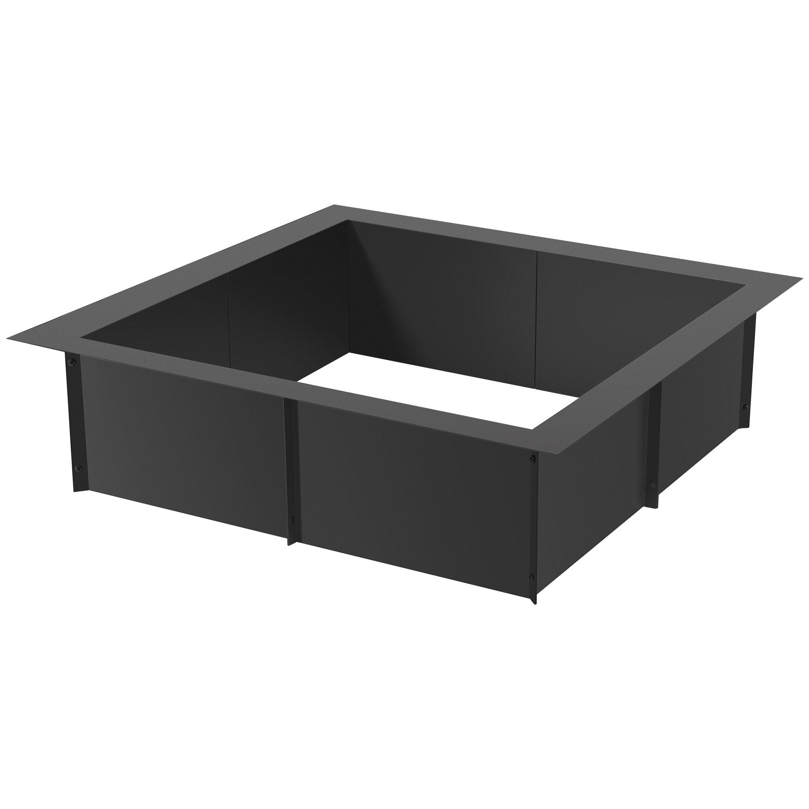 VEVOR Fire Pit Ring, 36x36 in Outer/30x30 in Inner Diameter, 10inch Height Square Fire Pit Insert, Heavy Duty Carbon Steel Liner DIY Campfire Ring above or In-Ground, for Outdoor Camping, Bonfires