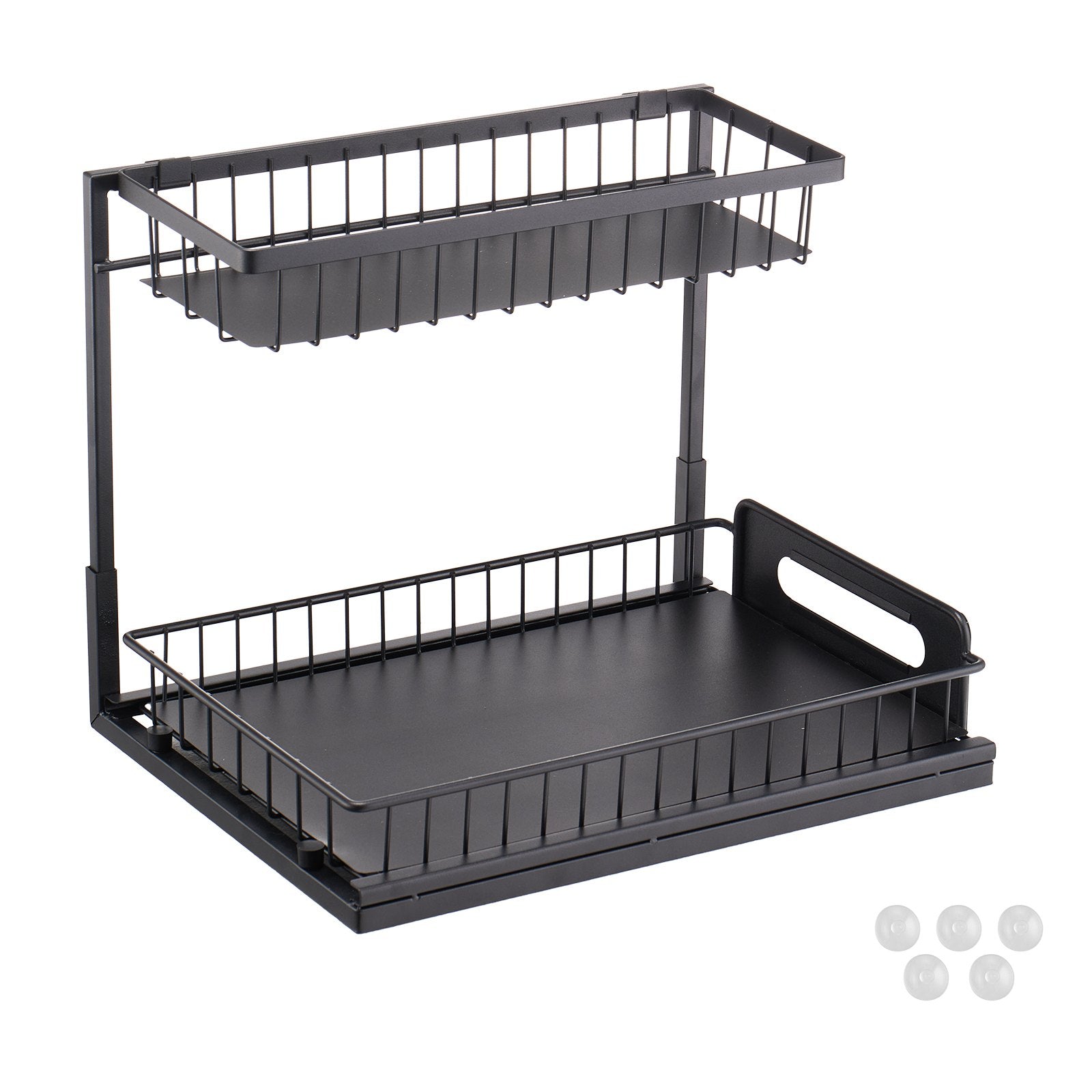VEVOR 2-Tier Wire Pull Out Cabinet Under Sink Organizer 10.7"x14.2" Drawer Basket