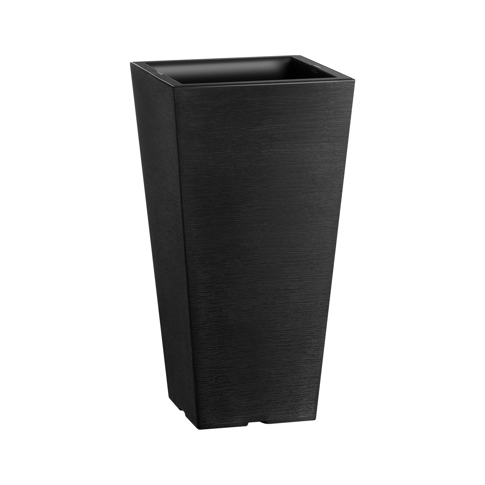 VEVOR Tall Planter, Set of 2 Tall Square Tapered Planters, 57 cm Large Modern Gardening and Flower Plastic Pots, Decorative Tall Black Planter with Drainage Hole, for Porch, Patio, Indoor & Outdoor
